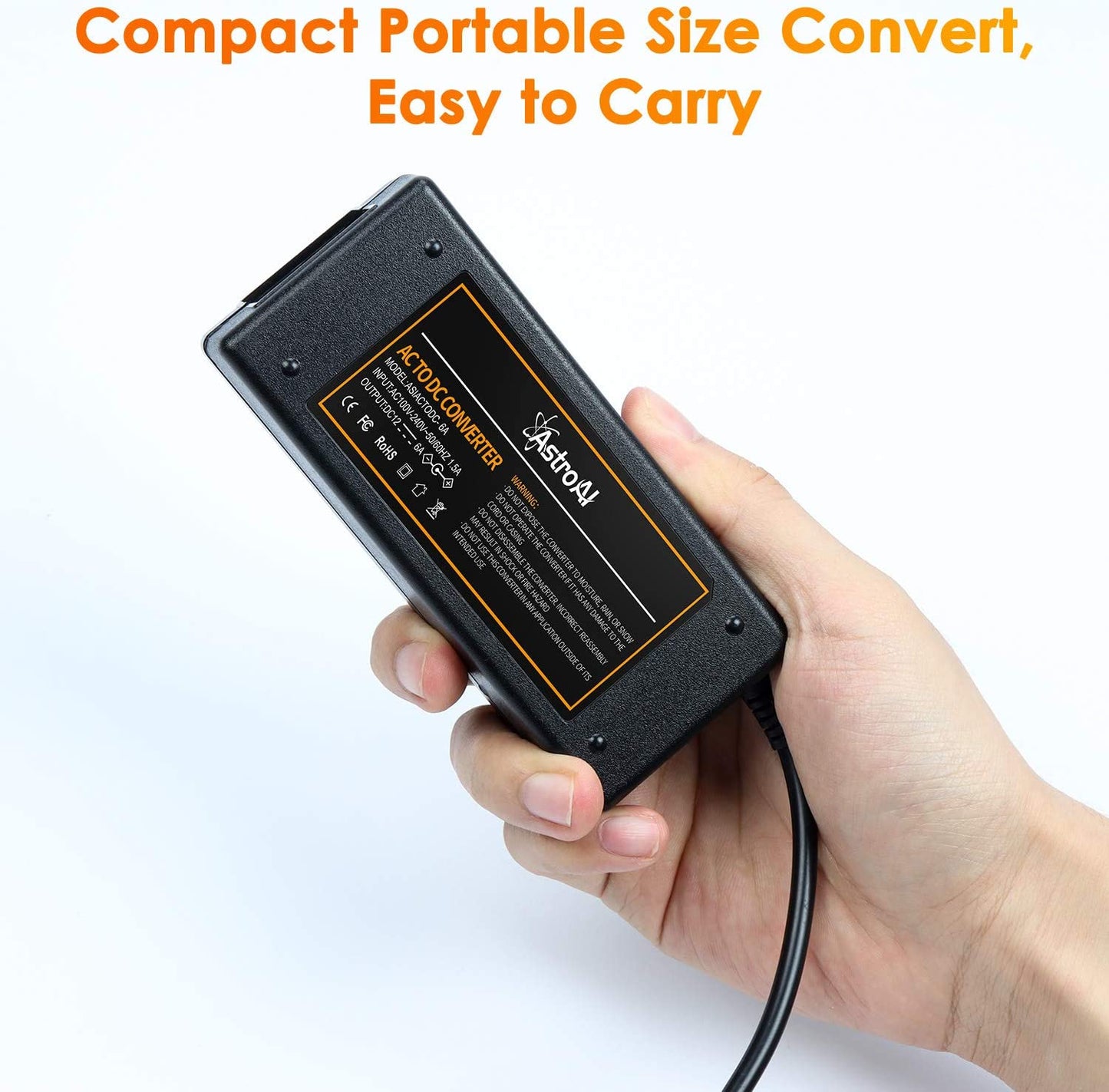 AC to DC Converter, 6A/72W/110V to 12V Converter, Car Cigarette Lighter Socket AC/DC Power Supply Adapter Transformer for Car Refrigerator, and Other Car Devices