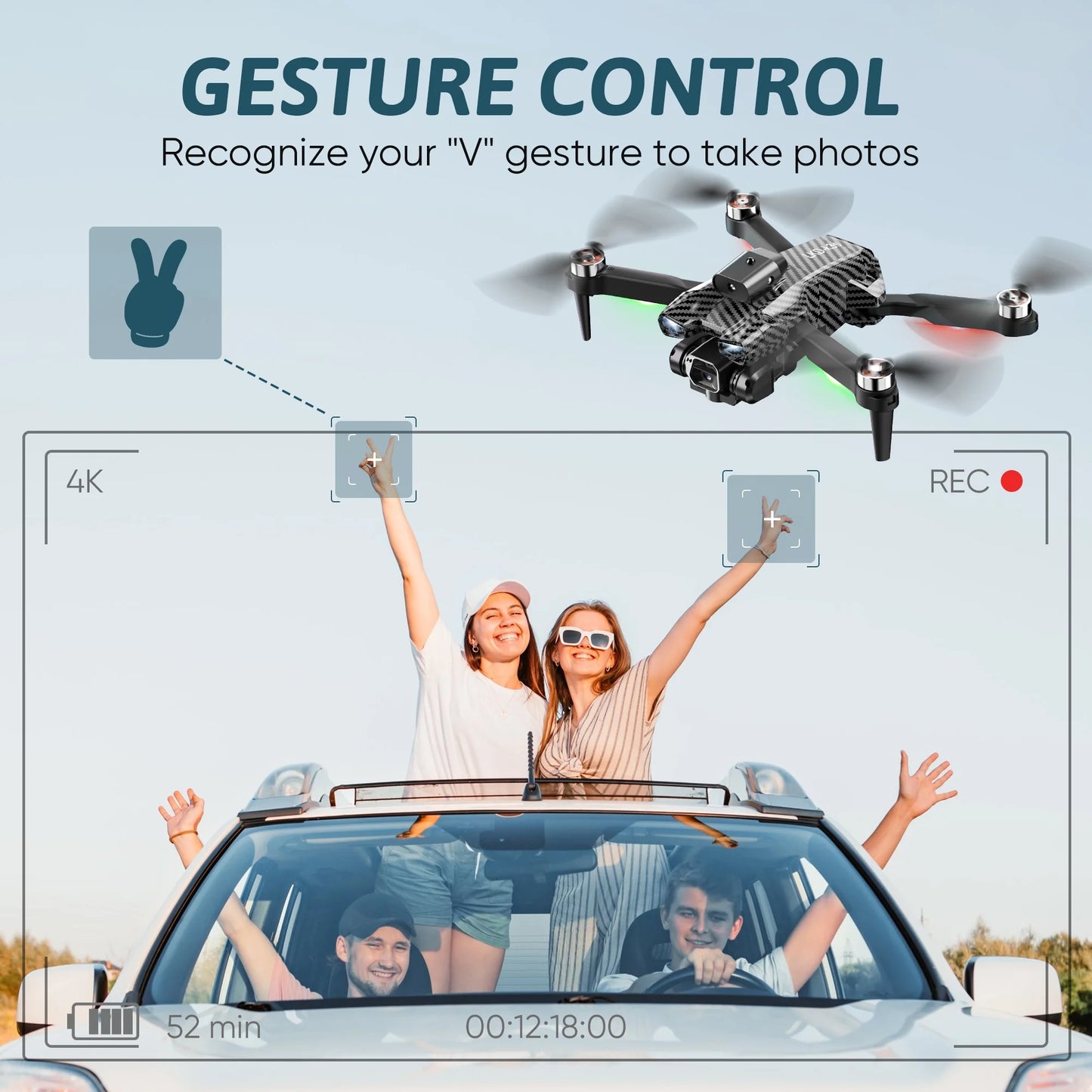 RC Mini Drone with Camera Kids Adults, Foldable 4K Quadcopter FPV Video HD Drones for Beginners, Christmas Gifts Toys for Kids Boys