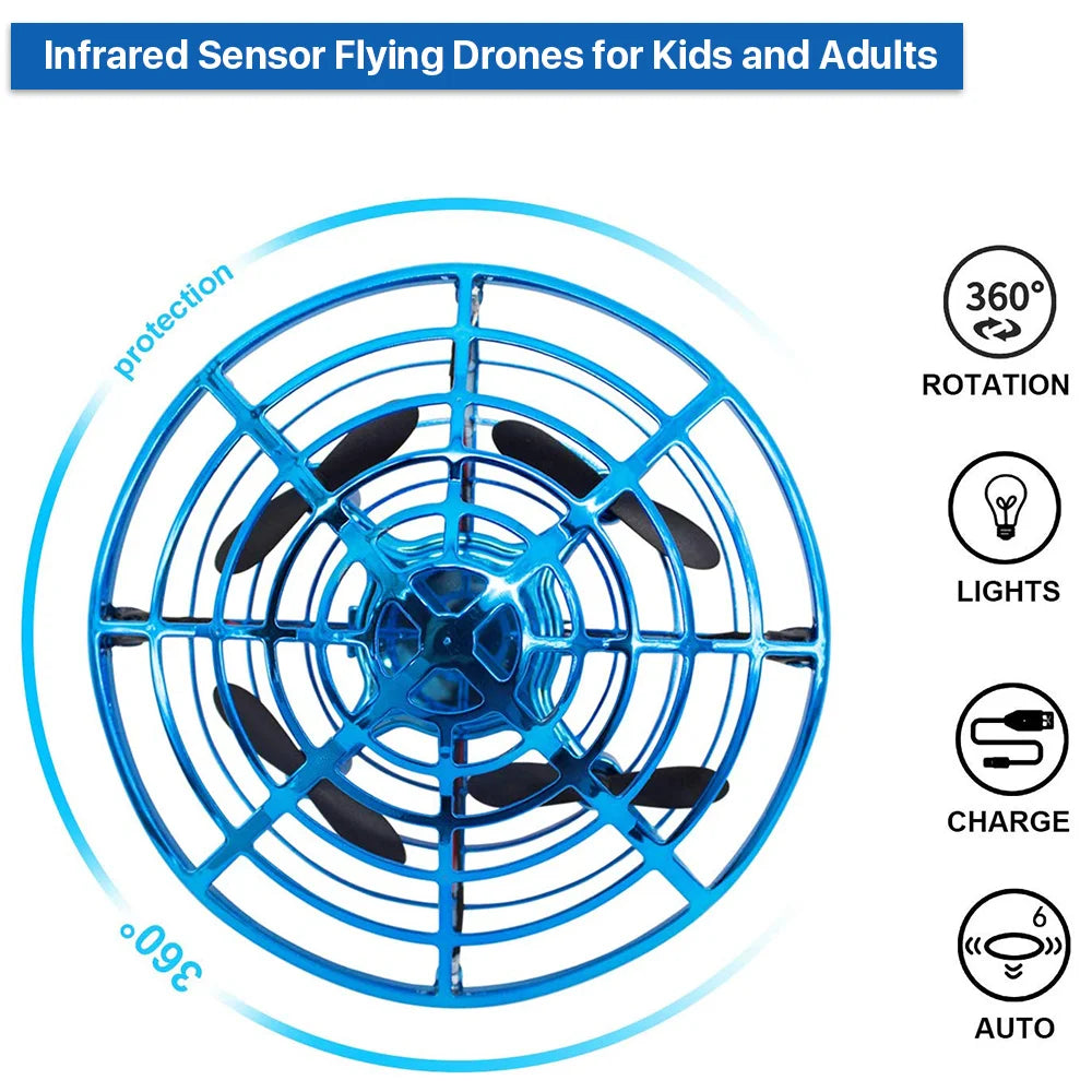 Mini Drone for Kids, Hand Operated Sensory Flying Toys Drone Radio Control Helicopters, Gifts for Kids Boys