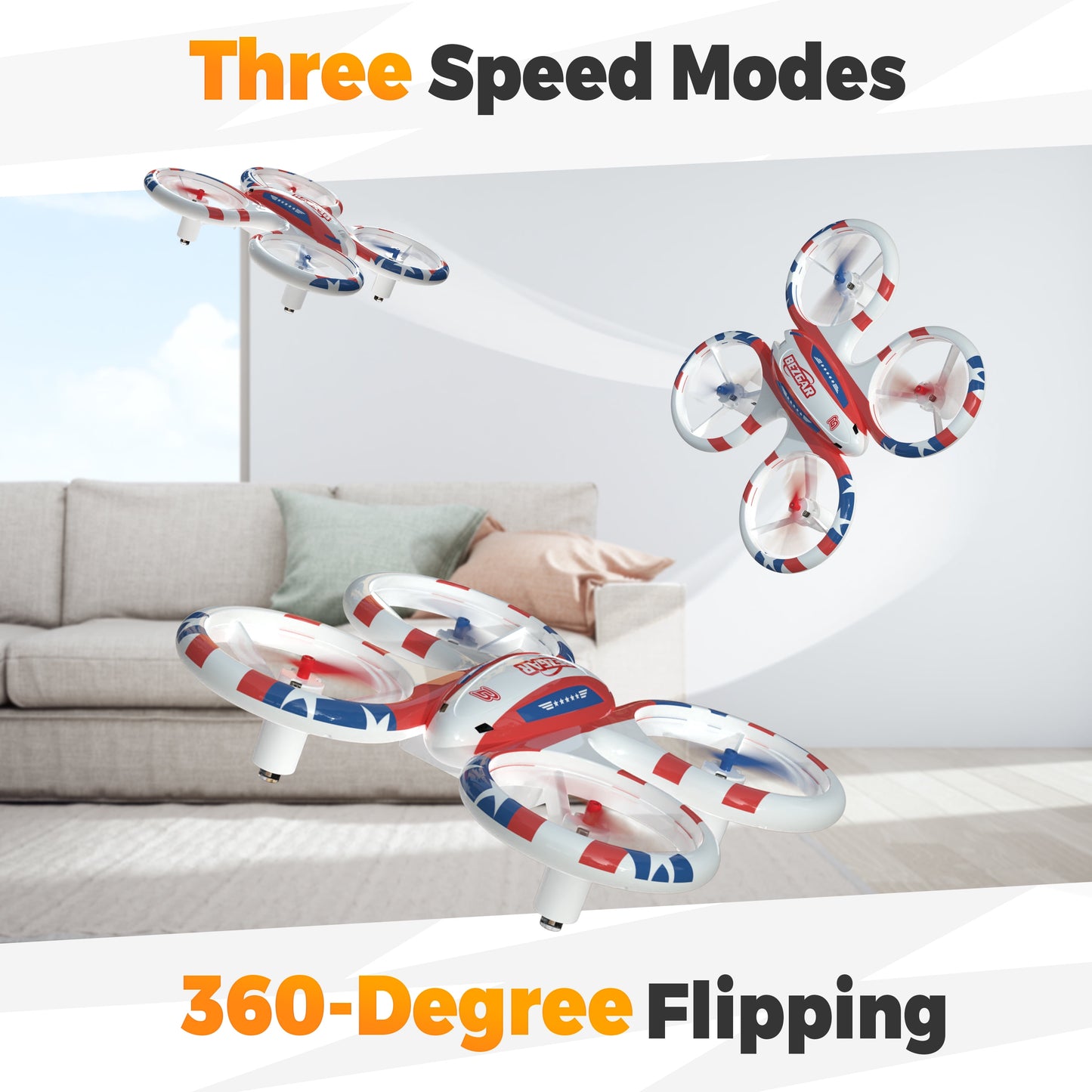 Drones Forkids, LED Stunt Drones Mini Quadcopter with LED Lights for Kids Boys Girls, White