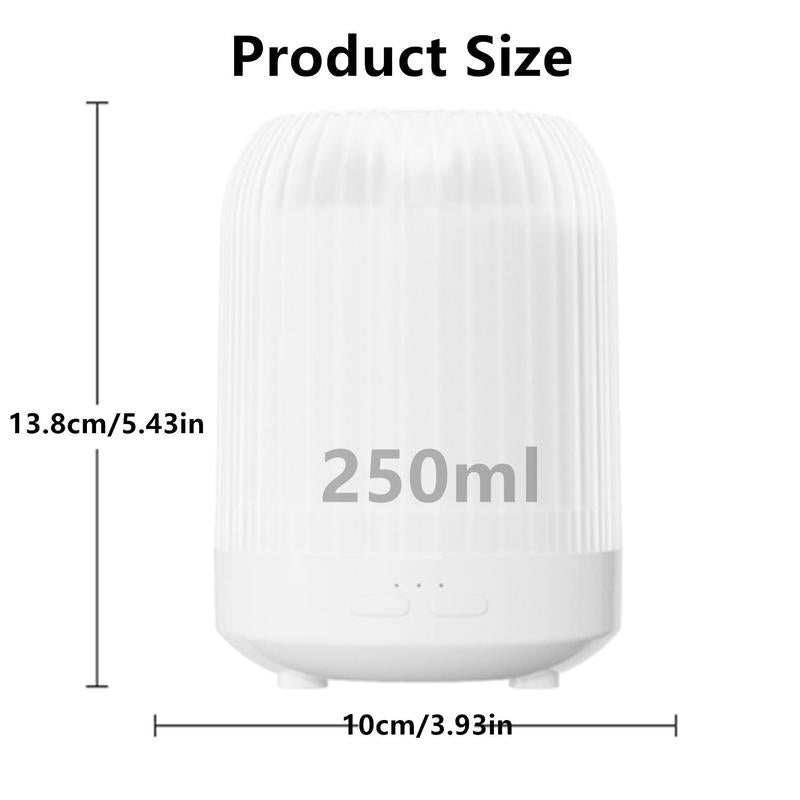 250Ml Essential Oil Diffuser, 1 Count USB Powered Quiet Humidifier, Ultrasonic Aromatherapy Diffuser with LED Lights, 3 Timer Air Humidifier for Bedroom
