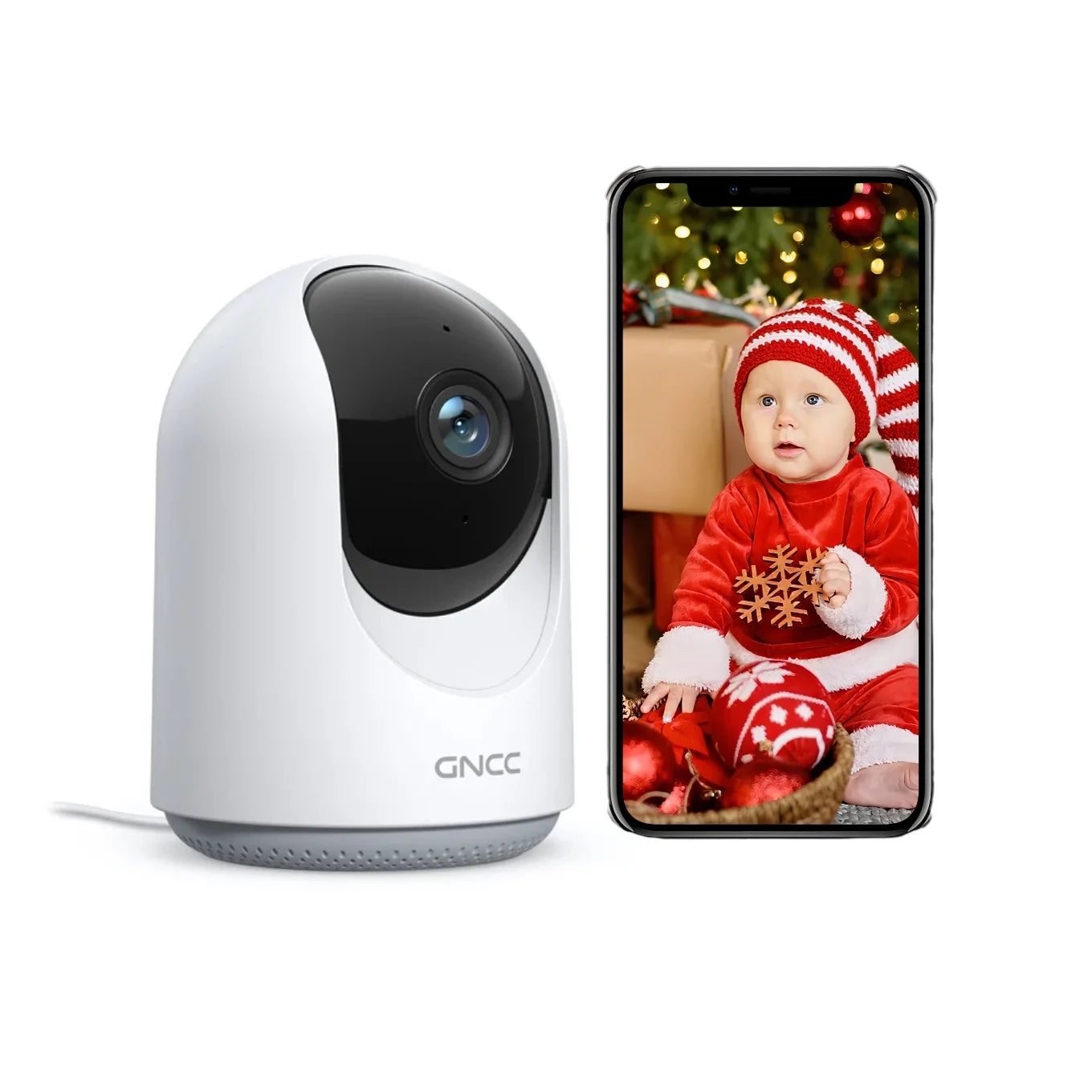 Indoor Security Camera, 1080P, 360°APP Pan, Motion Detection, 2-Way Audio, Alerts, Cloud, Alexa