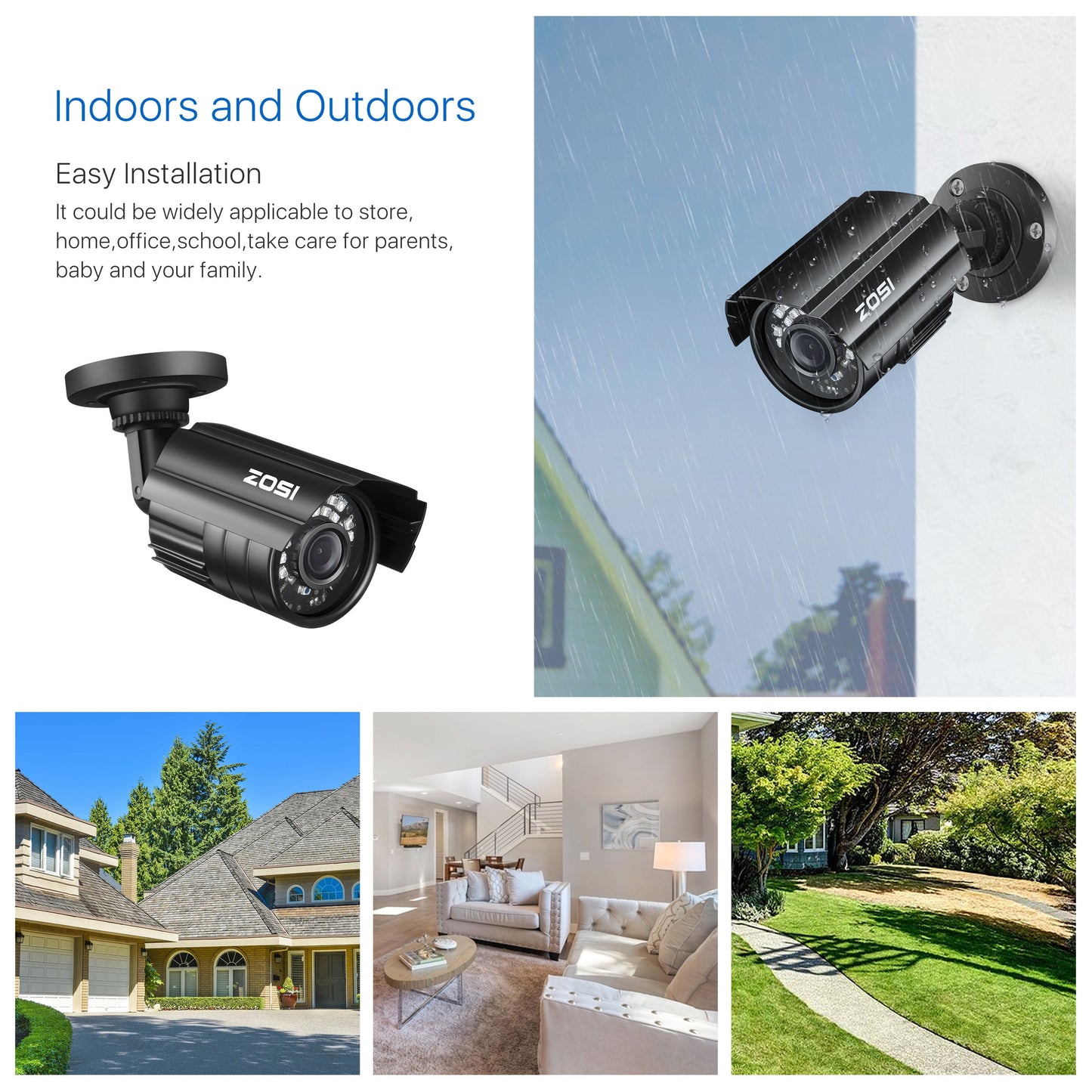3K Lite Security Camera System, 8-Channel FULL 1080P HD Video Security System CCTV DVR Built-In 1TB Hard Drive, Indoor/Outdoor 2.0MP Weatherproof Surveillance Security Camera System