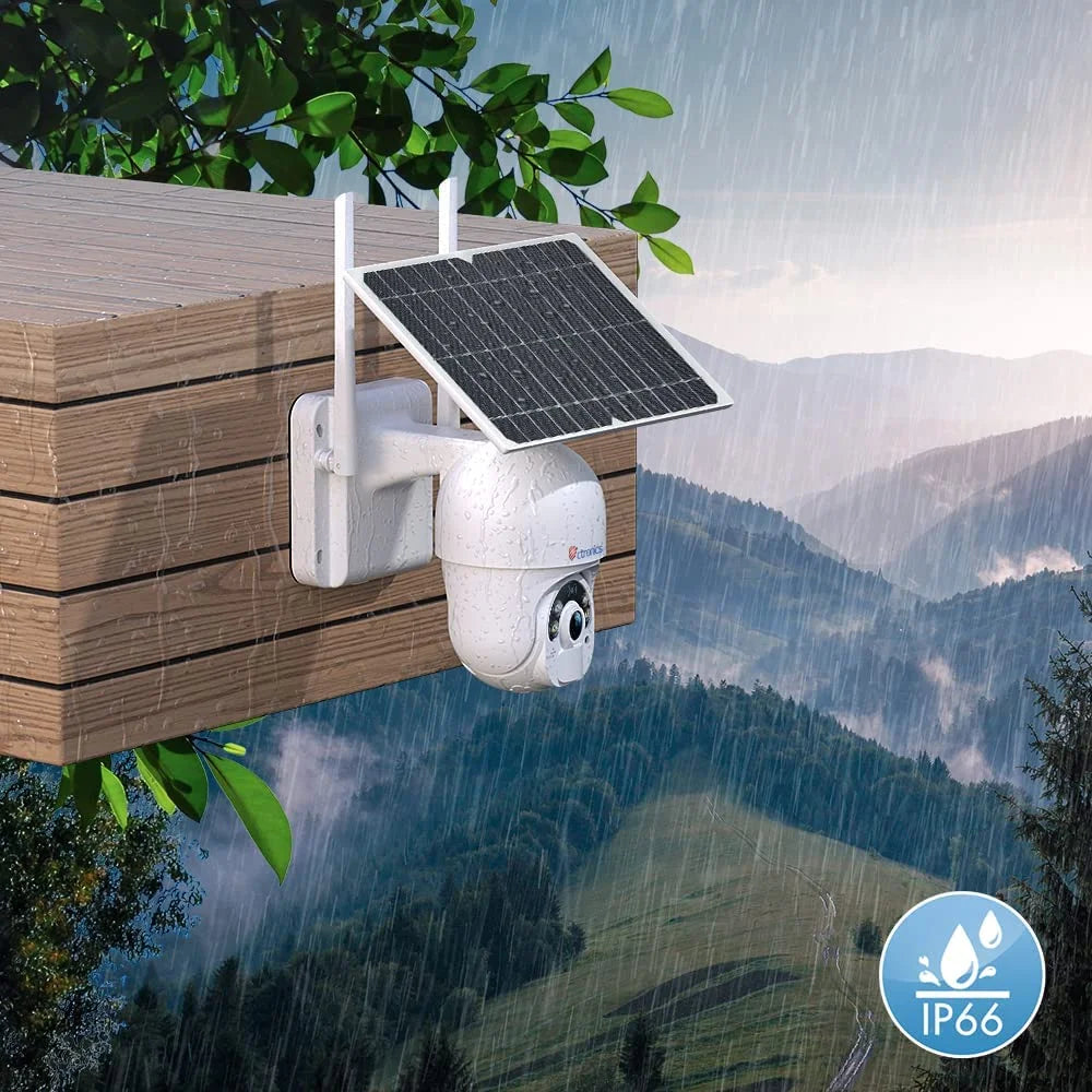 2K Outdoor Security Camera with 360° View, Spotlight, 2560X1440P, 10000Mah, White, 1