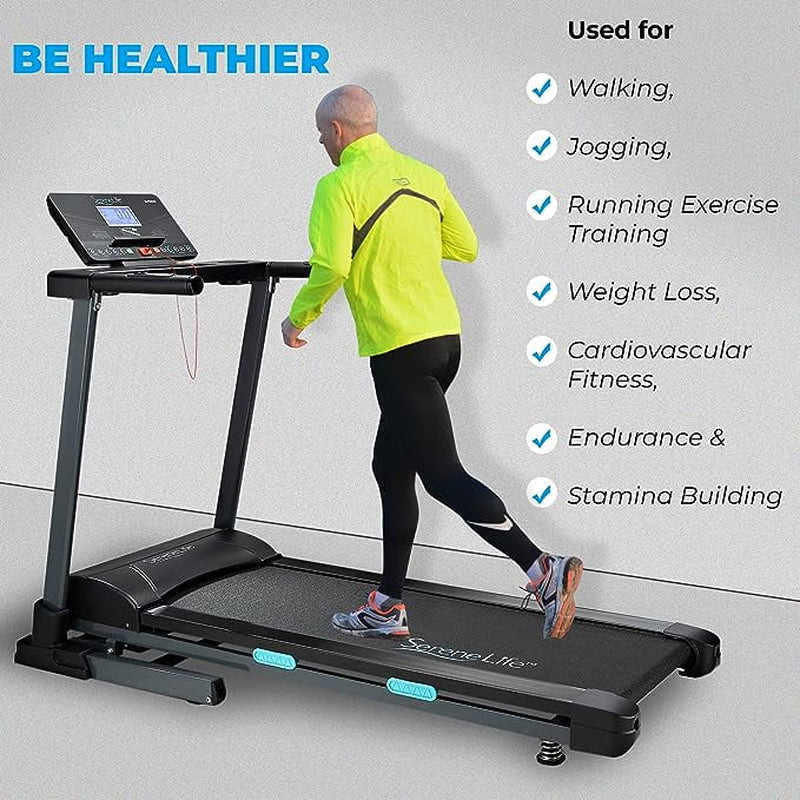 Folding Exercise Running Treadmill Machine, Upgraded Electric Motorized Exercise Equipment with 36 Pre-Set Program, 15 Incline Level, Bluetooth Music and App Support for Home Gym or Office