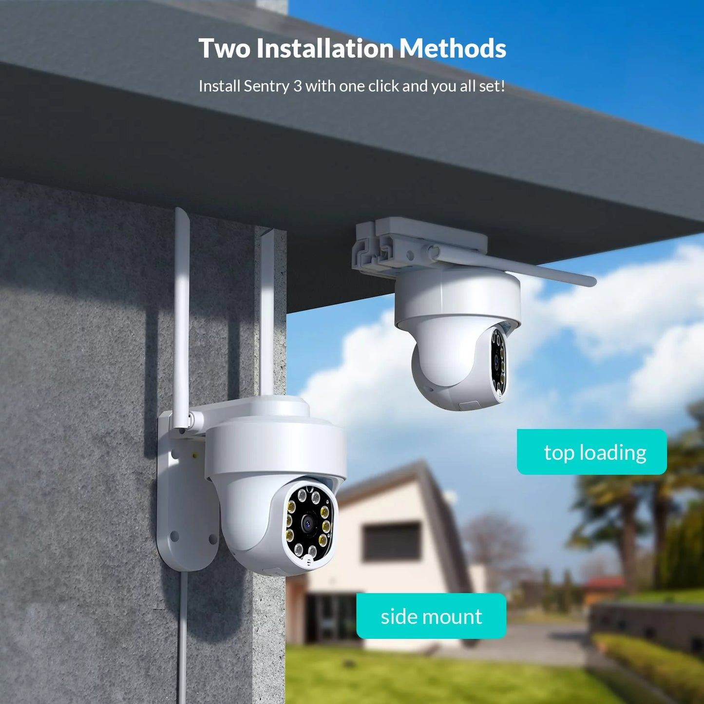 Security Camera Wireless Wifi, 360° PTZ Wifi Surveillance Cameras for Home Security System – 2.4Ghz Wifi Only