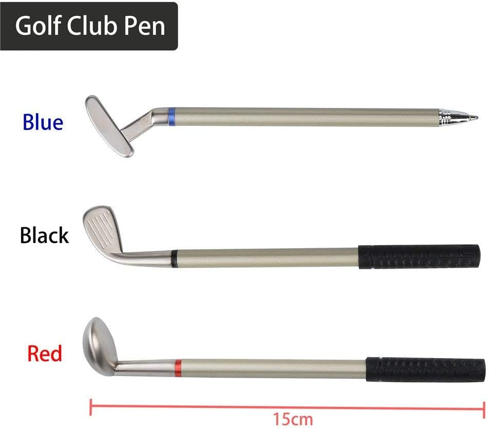 Golf Gifts for Christmas Day, Golf Pens with Golf Bag Holder & Pen Holder, Golf Souvenirs Gifts with 3 Pieces Golf Club Pens Office Desk Golf Bag Pencil Holder for Men Birthday