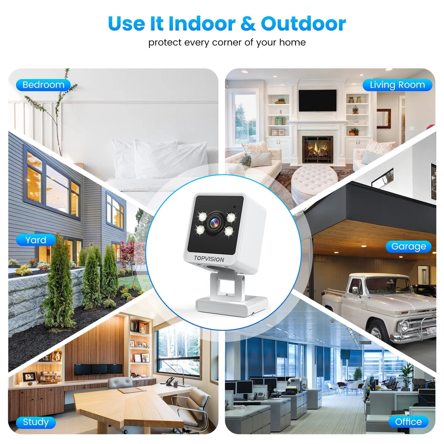 Q28 Smart Home Security Camera Outdoor with 2K Resolution, Box Surveillance Camera, White, 1
