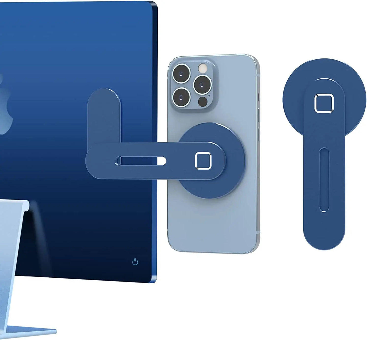 Magnetic Slim and Foldable Laptop and Monitor Side Phone Holder for iPhone 14/13/12 Series and All Smartphones