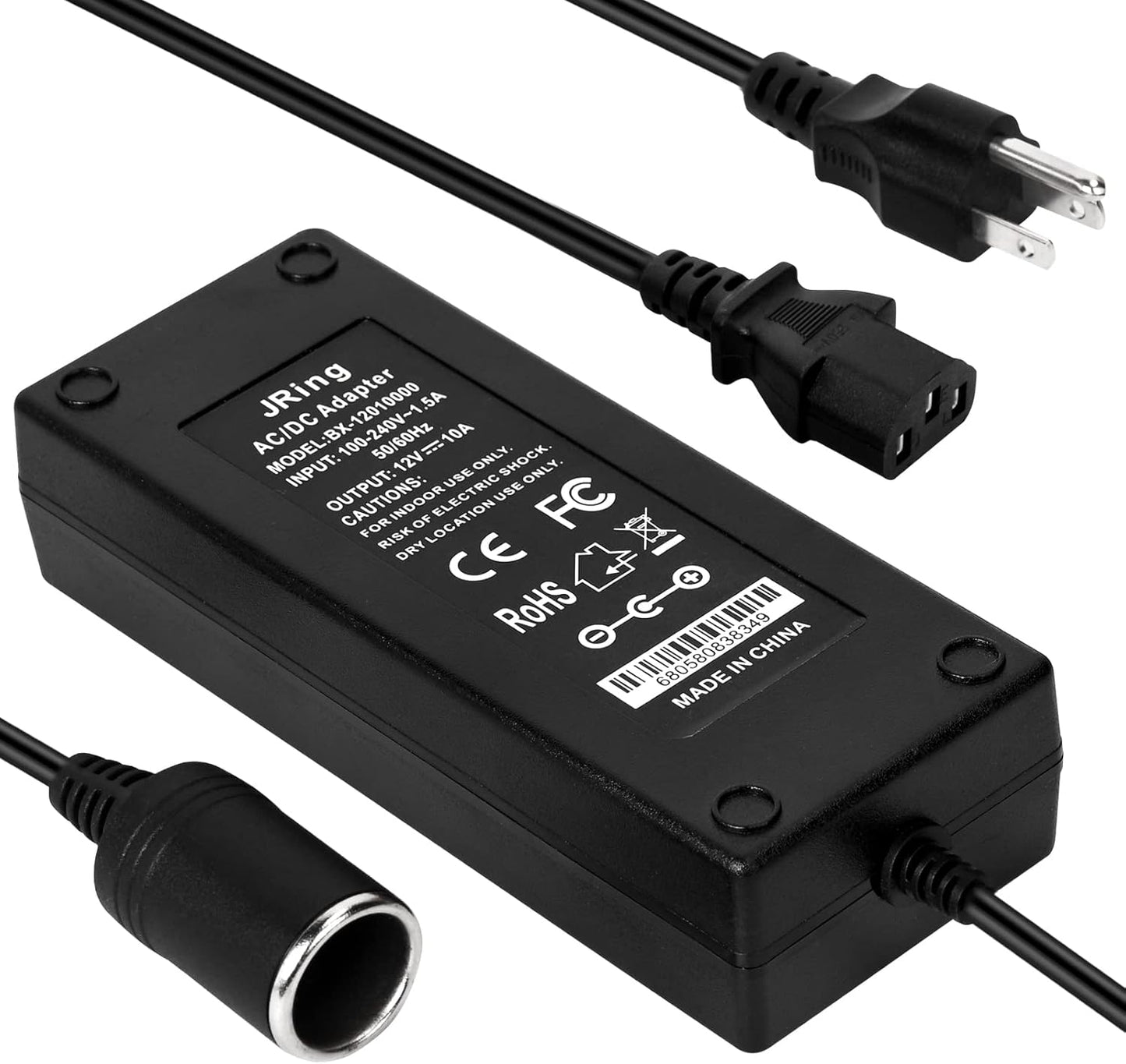 AC to DC Converter 10A 110-220V 12V Car Cigarette Lighter Socket Power Adapter for Car Vacuum Tire Inflator and Other Car Devices under 120W