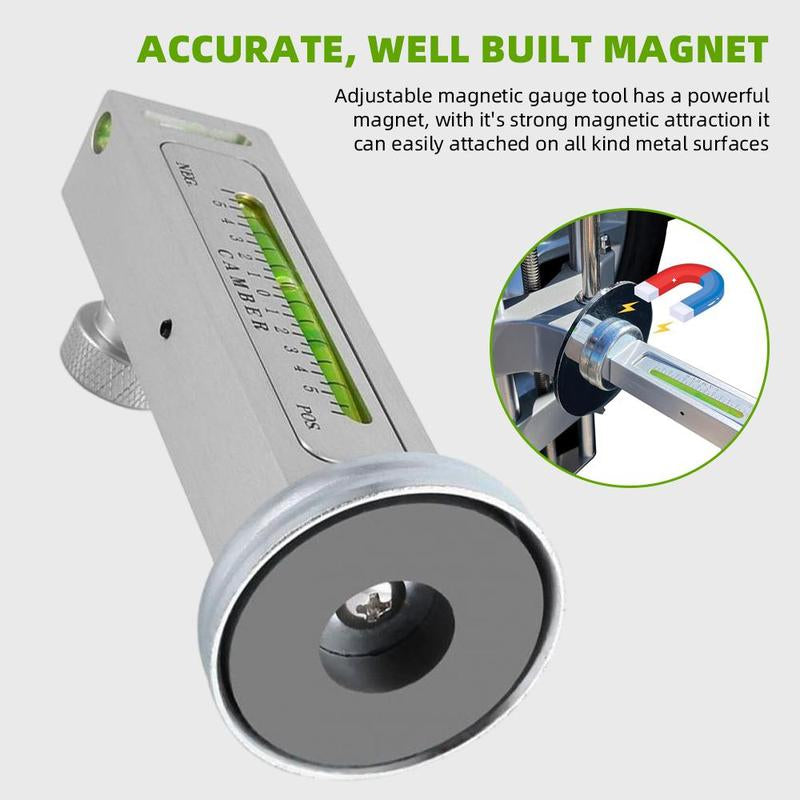 Universal Automotive Adjustable Magnetic Gauge Tool, Camber Castor Strut Wheel Alignment Tools for Car Vehicle Truck RV Tire, Wheel Gauge, Camber Alignment Tools, Camber Gauge, Car Gadgets for Men