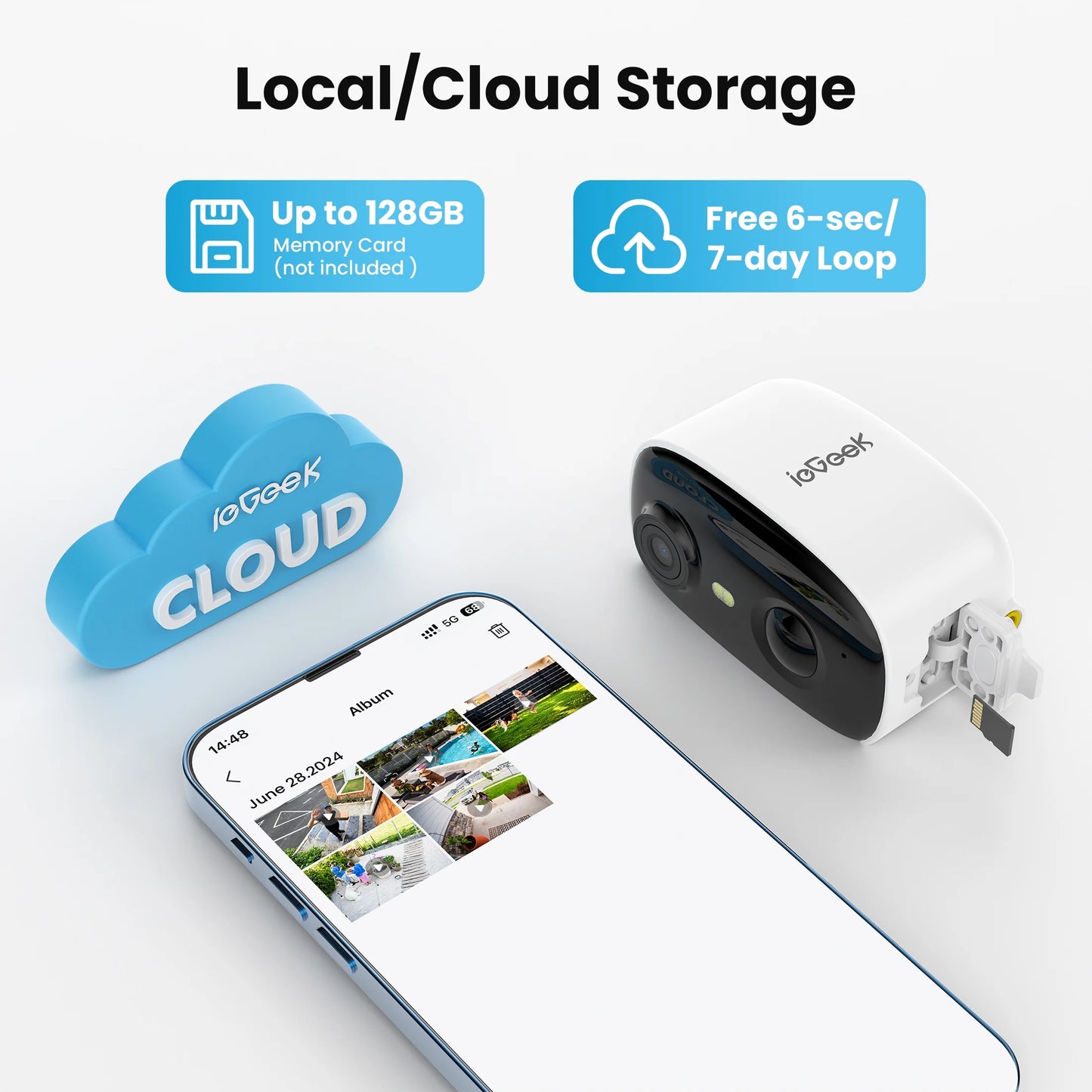 Solar Outdoor Security Cameras Wireless, 2K Color Night Vision, Surveillance with AI Detection, Work with Alexa Supports Only 2.4G WIFI