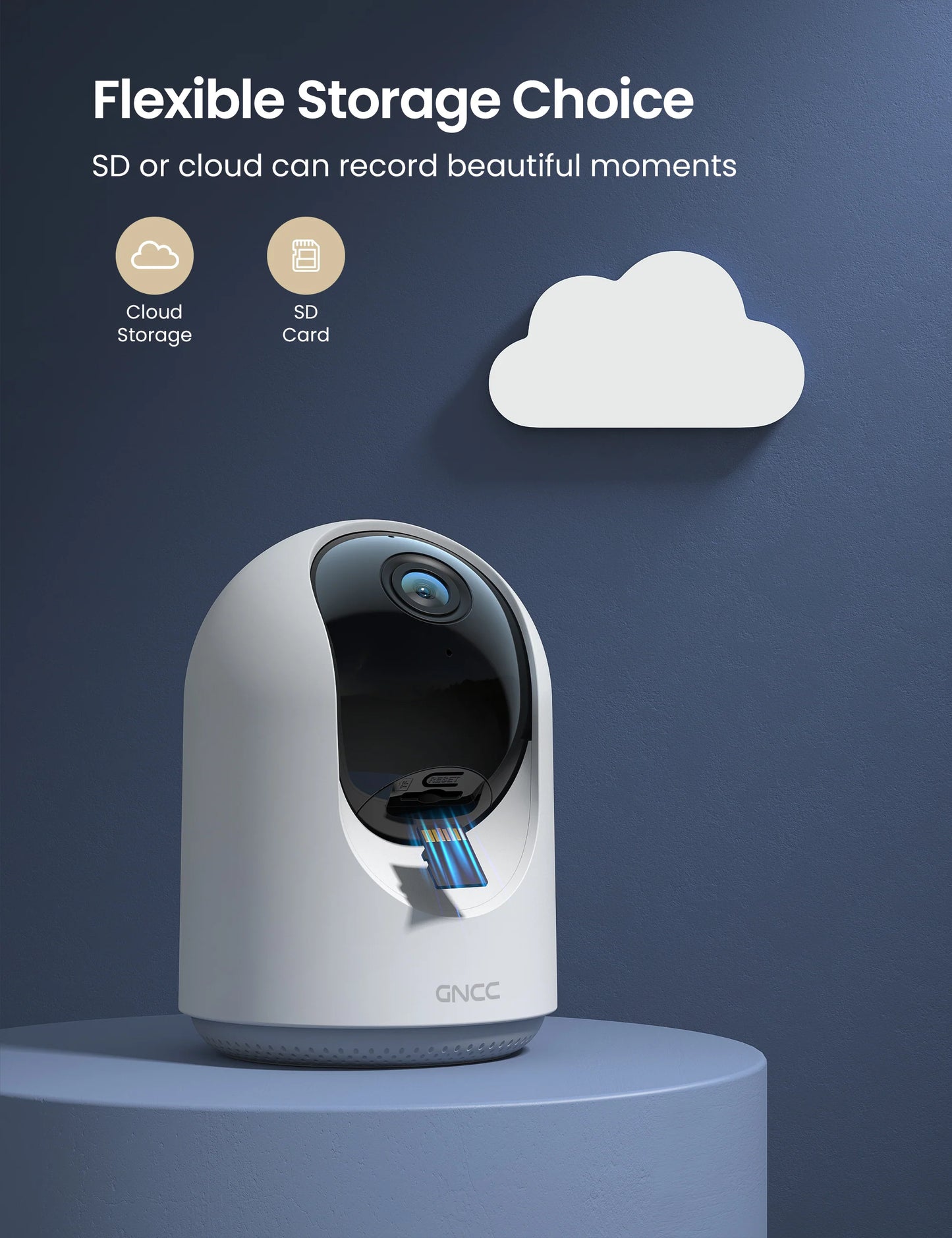 Indoor Security Camera, 1080P, 360°APP Pan, Motion Detection, 2-Way Audio, Alerts, Cloud, Alexa