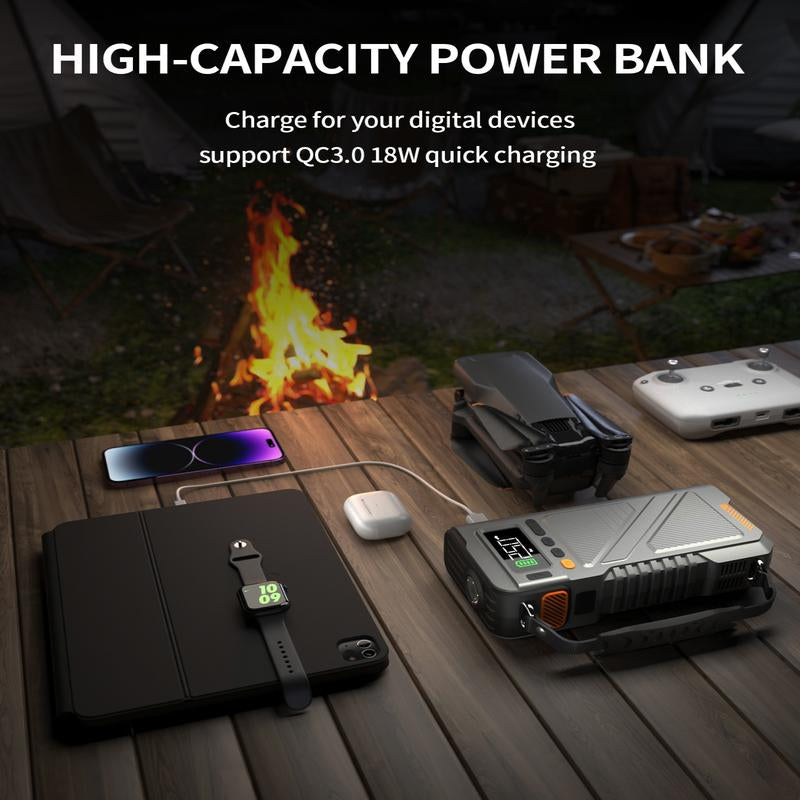 8000A Car Jump Starter with Air Compressor, Car Battery Jumper Starter Portable Jump Box Combo 150PSI Tire Inflator, 12V Vehicle Jump Booster Pack with Extended Jumper Cable 8000 A