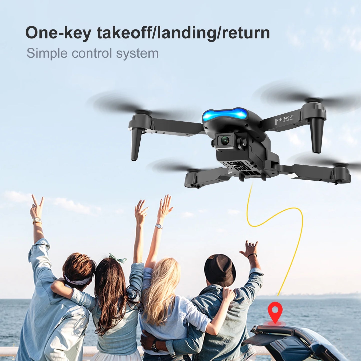 Foldable Drone with Dual 4K HD Camera, Drones for Kids and Adults with 2 Batteries Carrying Bag