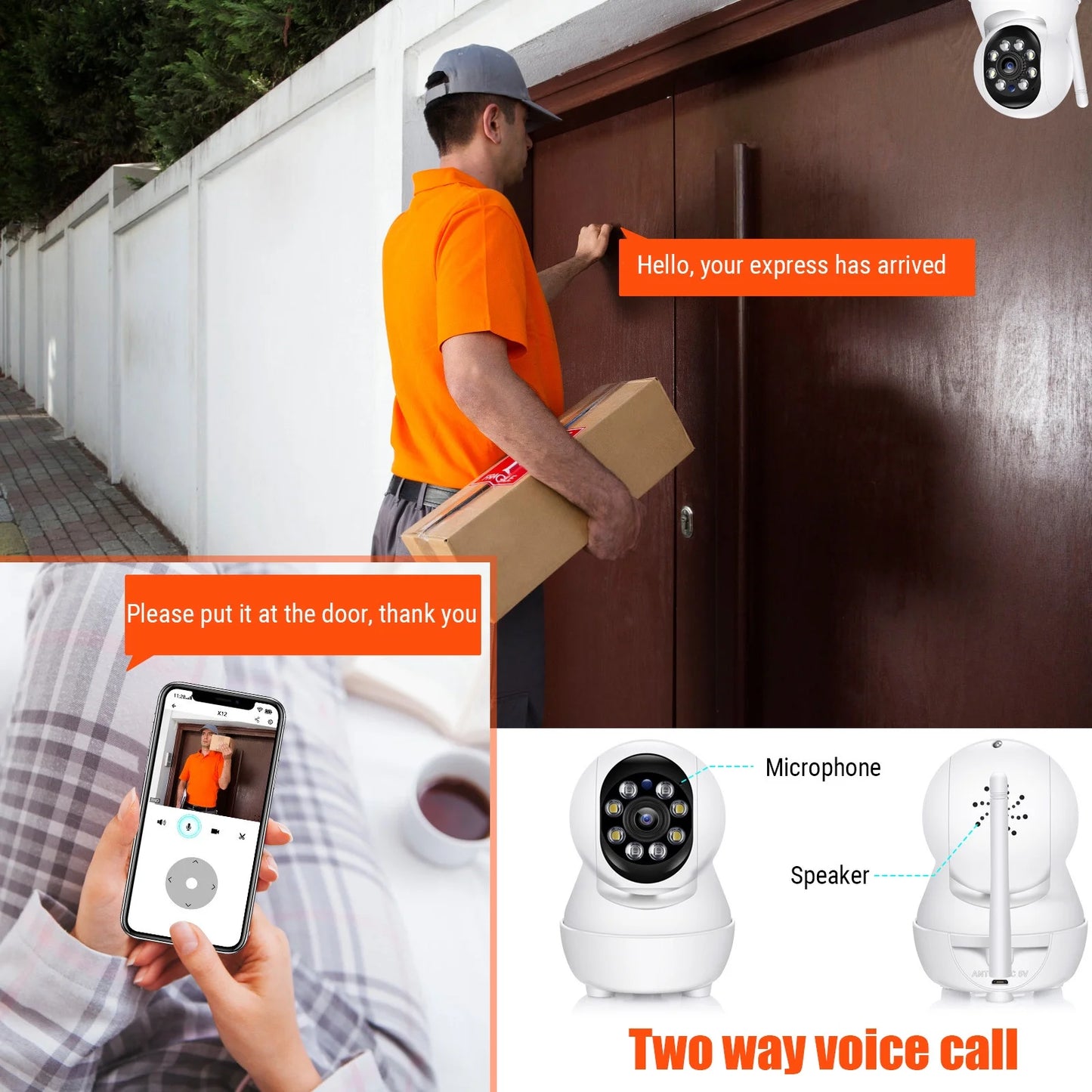 Security Cameras Wireless Outdoor,Smart Security Camera,1080P HD Camera 2.4Ghz WIFI with Night Vision,2-Way Audio,Motion Detection,Cloud & SD Card Storage,Wifi Camera