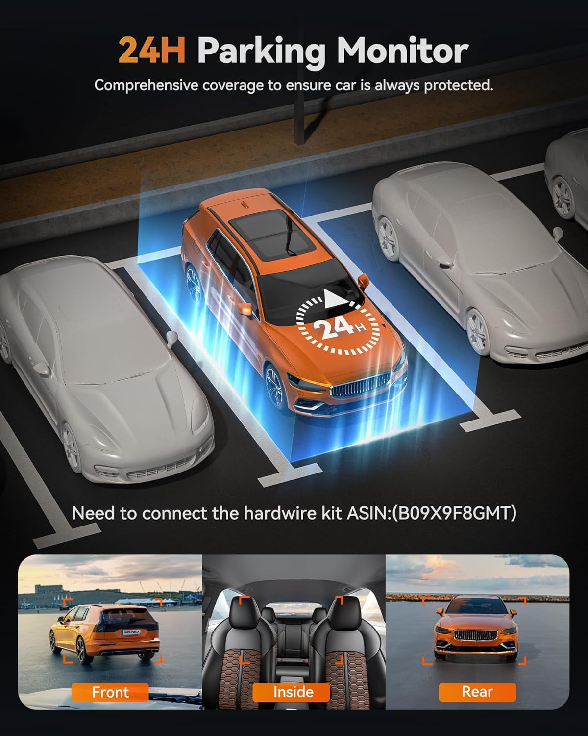 X5 3 Channel 4K Dash Cam, STARVIS 2 IMX678,4K+2.5K+1080P Front and Rear inside Triple Car Camera, Included 128GB Card, Voice Control, 5.8Ghz Wifi GPS, Touch Screen, Support 512GB Max