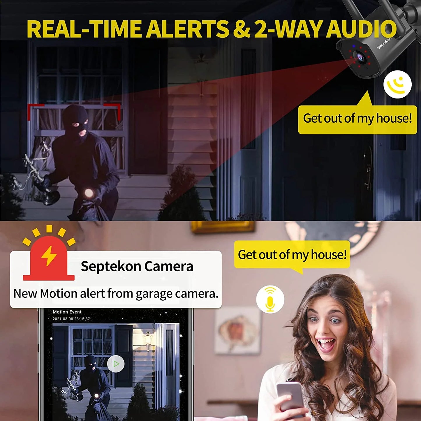 Wi-Fi Outdoor Security Camera, 2K Dual Antenna, Night Vision Bullet Surveillance Camera, Only Supports 2.4G Wi-Fi