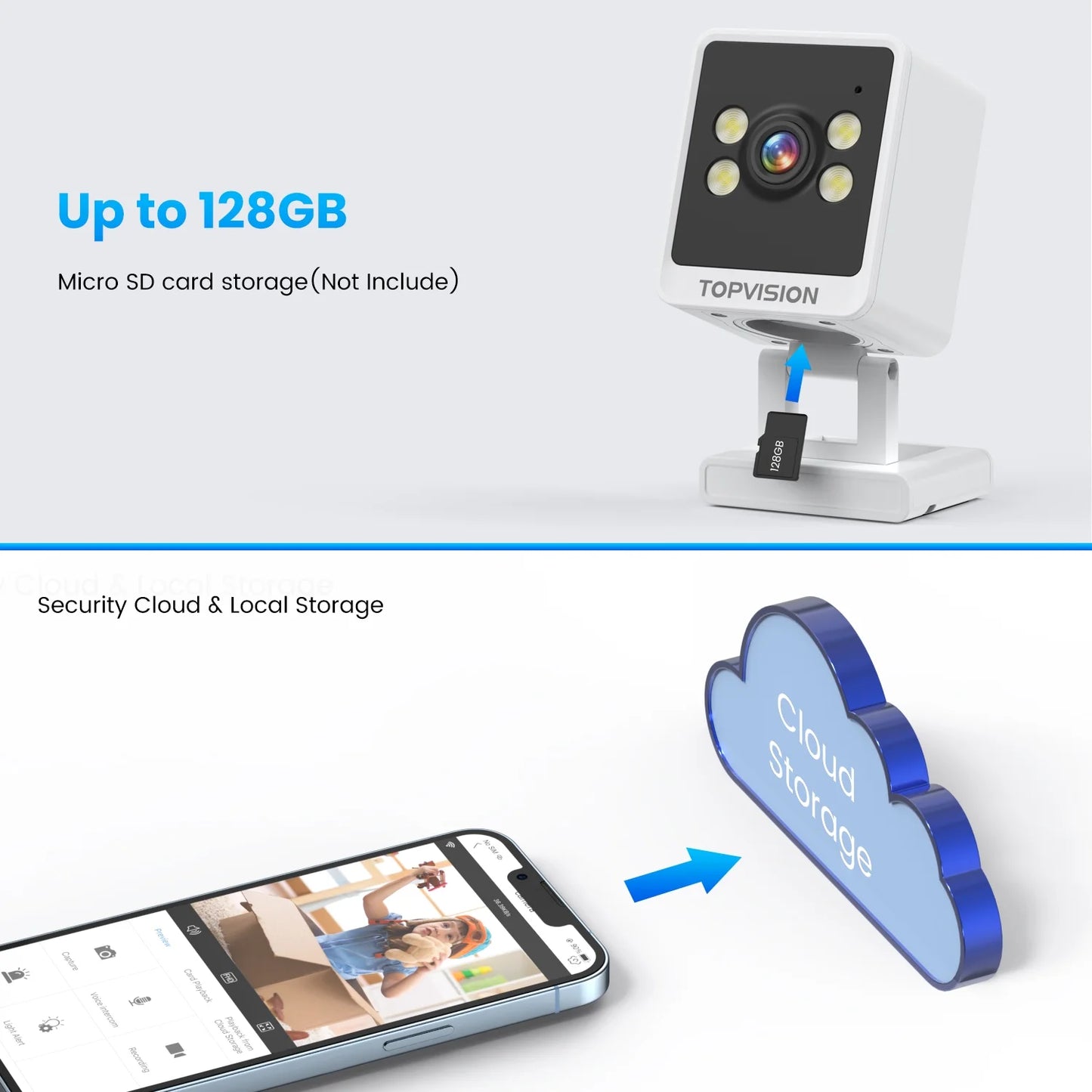 Q28 Smart Home Security Camera Outdoor with 2K Resolution, Box Surveillance Camera, White, 1