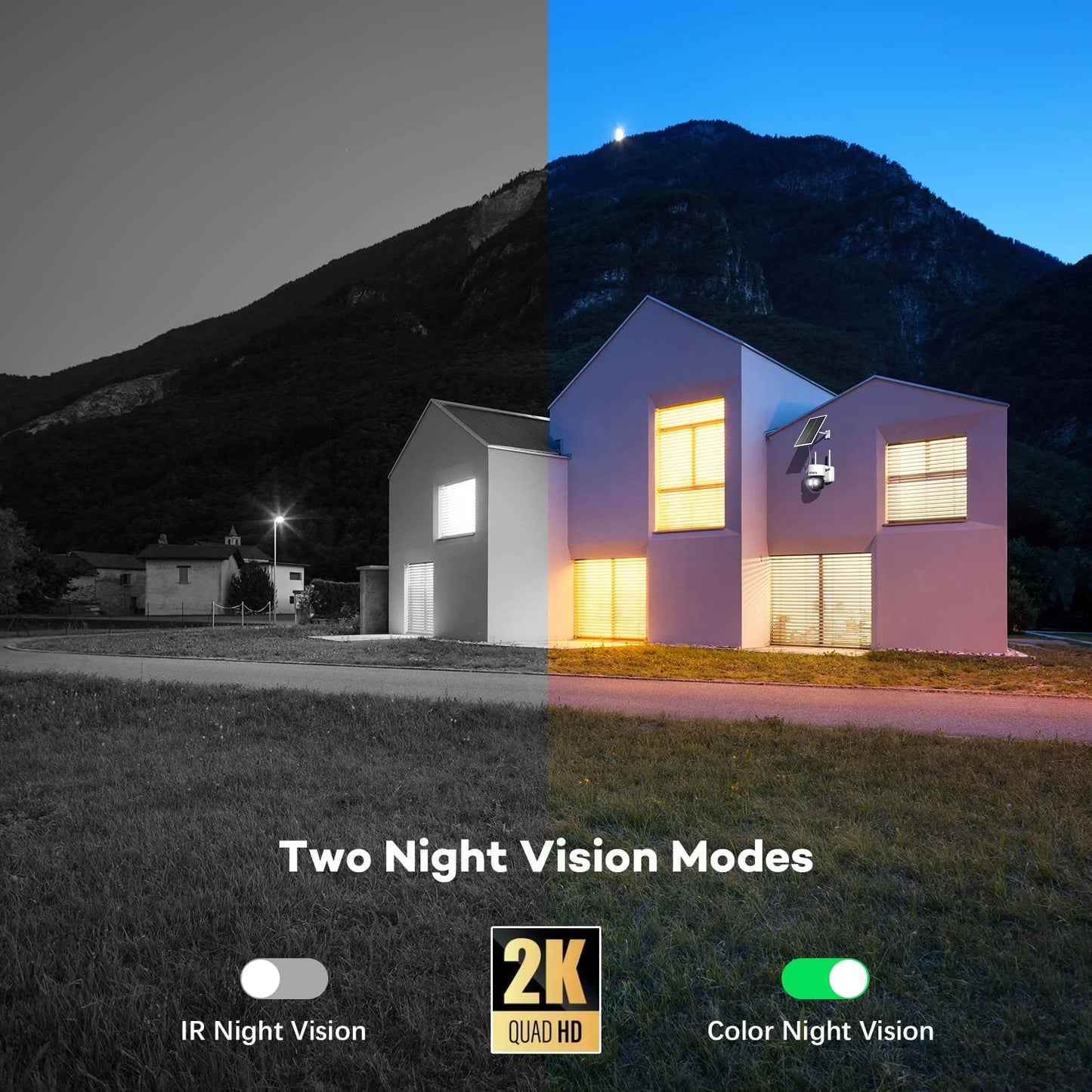2 Pack 3G/4G LTE Cellular Security Camera with 2K HD, 4 MP, Outdoor Solar Camera, Accessories Included