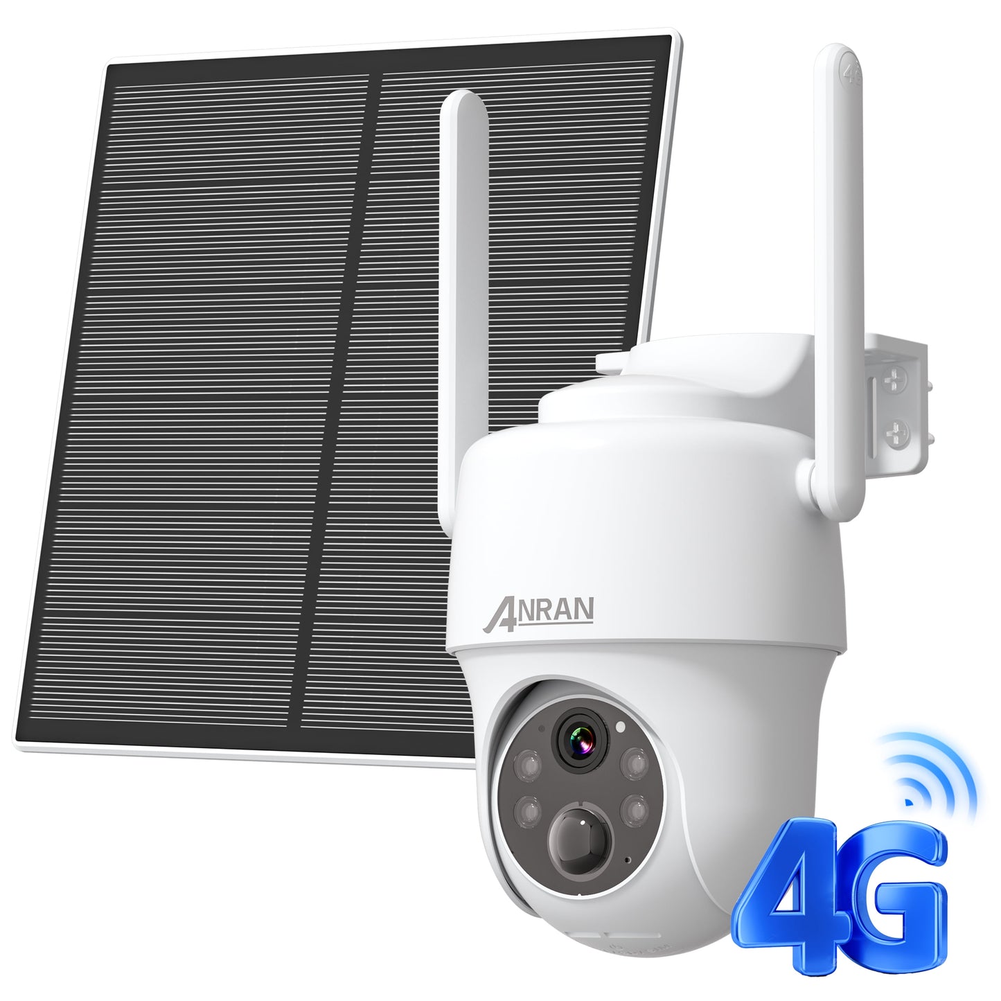 3/4G LTE Cellular Security Camera Outdoor Wireless, 2K Solar Cellular Camera No Wifi Needed Pan Tilt 360°View, Smart Motion Activated, SIM&SD Card Included, IP66 Waterproof, PIR Human Detection