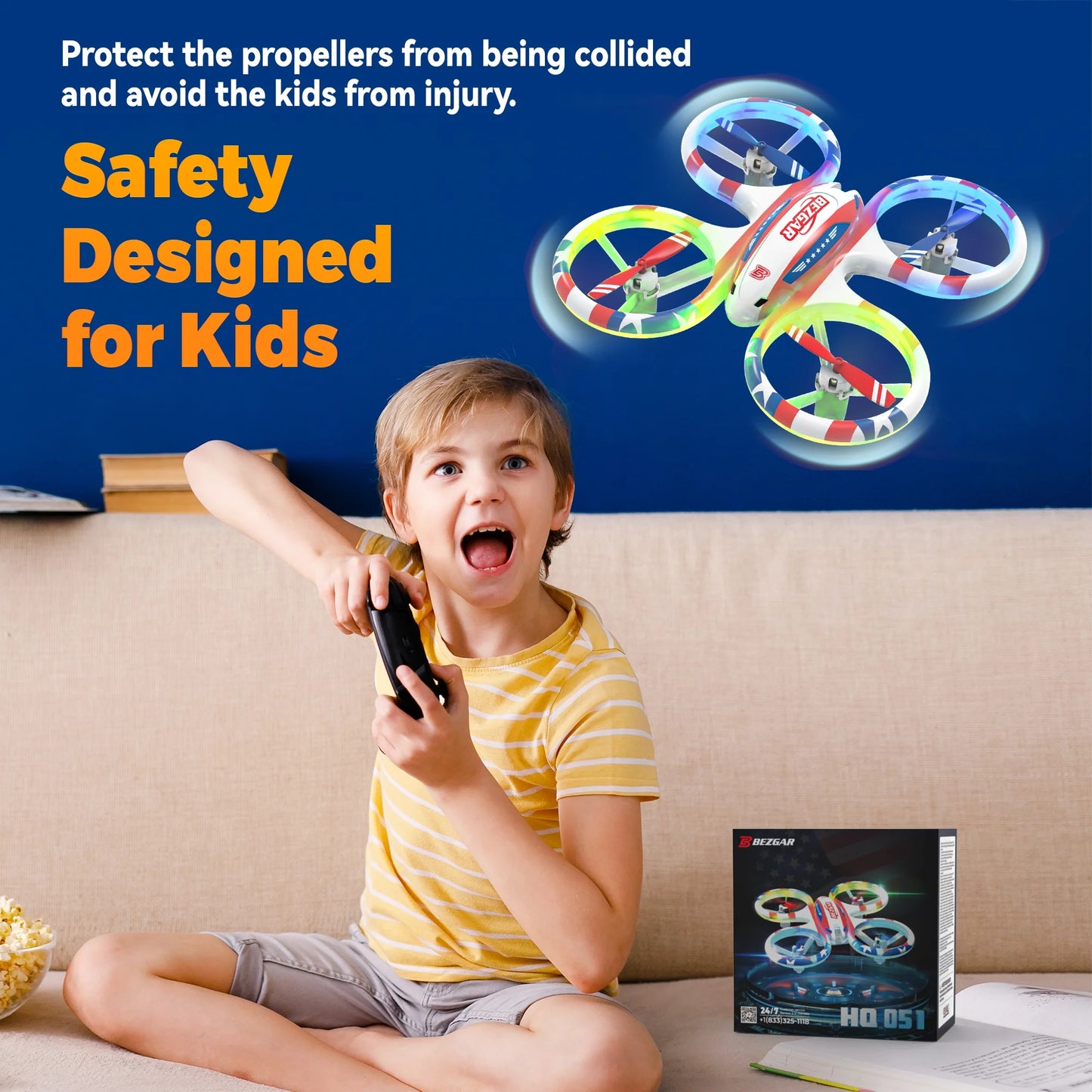 Drones Forkids, LED Stunt Drones Mini Quadcopter with LED Lights for Kids Boys Girls, White