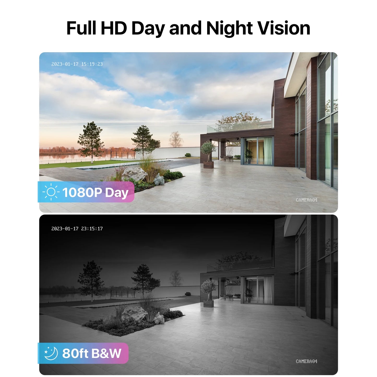 H.265+ 8CH 5MP Lite DVR 1080P Home Security Camera System Outdoor, 8Pcs 1080P 1920TVL Surveillance Weatherproof Bullet Cameras,80Ft IR Night Vision,Motion Alert,Remote Access(No HDD , Wired)