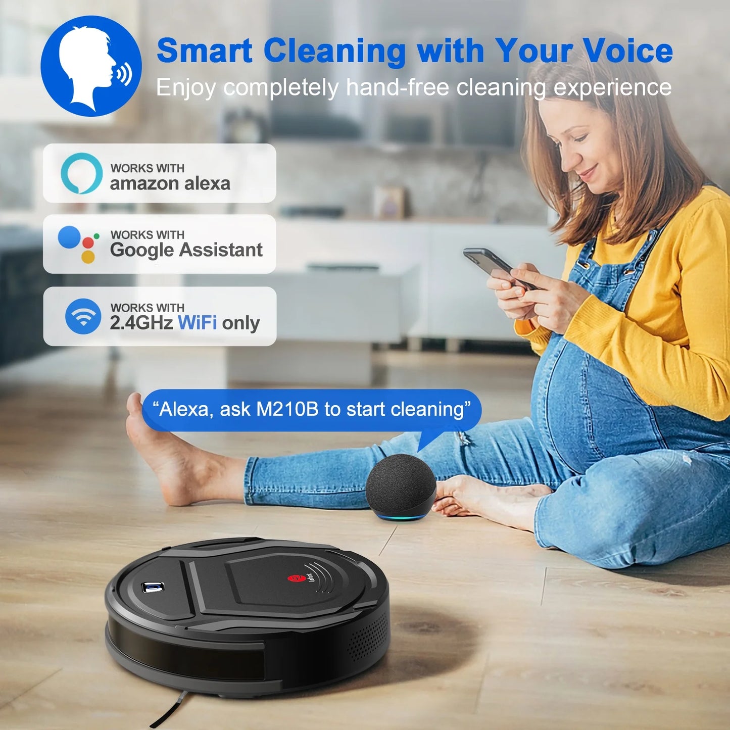 M210 Robot Vacuum and Mop, 2 in 1 Vacuum and Mopping