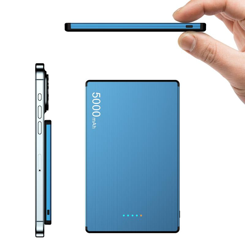 AKD Wireless Portable Charger, 5000Mah Slim Magnetic Power Bank Phone Charger, Mag-Safe Battery Pack Travel Charger(Usb-C PD 20W) for Iphone 16 15 14 13 12 Pro Max