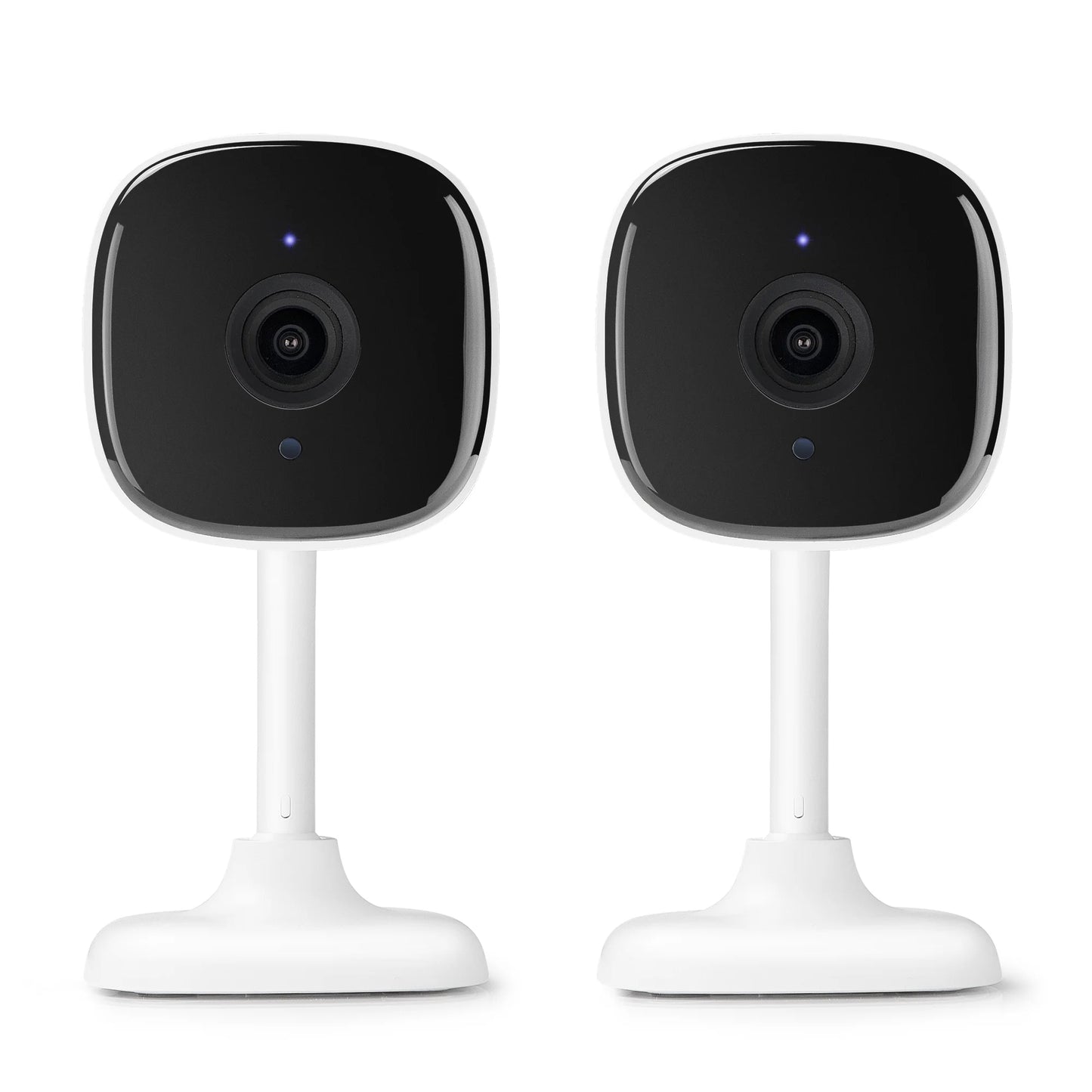 1080P Smart Indoor Security Camera with Voice Control - 2.4 Ghz Wi-Fi (2 Pack), White