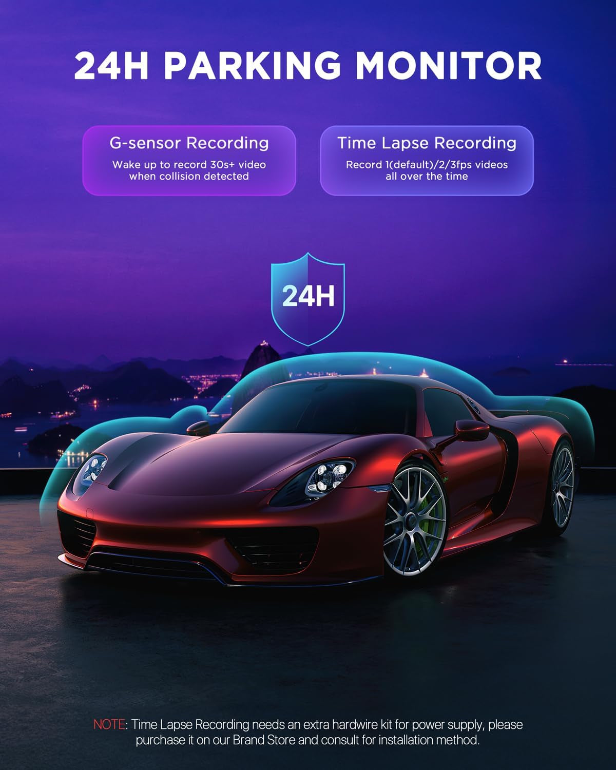 Dash Cam Front and Rear, 4K/2.5K Dual Dash Camera for Cars, 32GB Card Included, Dashcam Built-In Night Vision, 3.5" IPS, 5G Wifi & GPS, G-Sensor, 170° Wide Angle, WDR, 24H Parking Mode