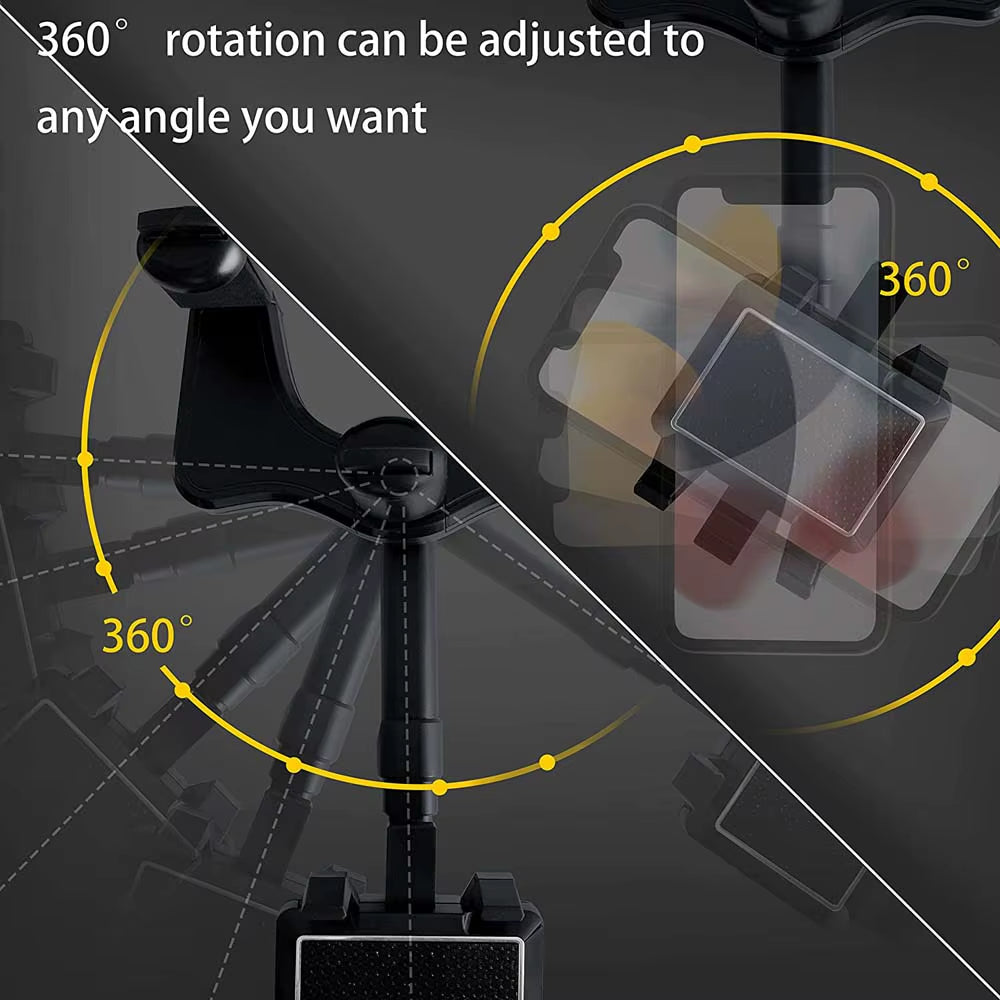360-Degree Rotating Car Phone Holder for Rearview Mirror - Multifunctional GPS Navigation Support