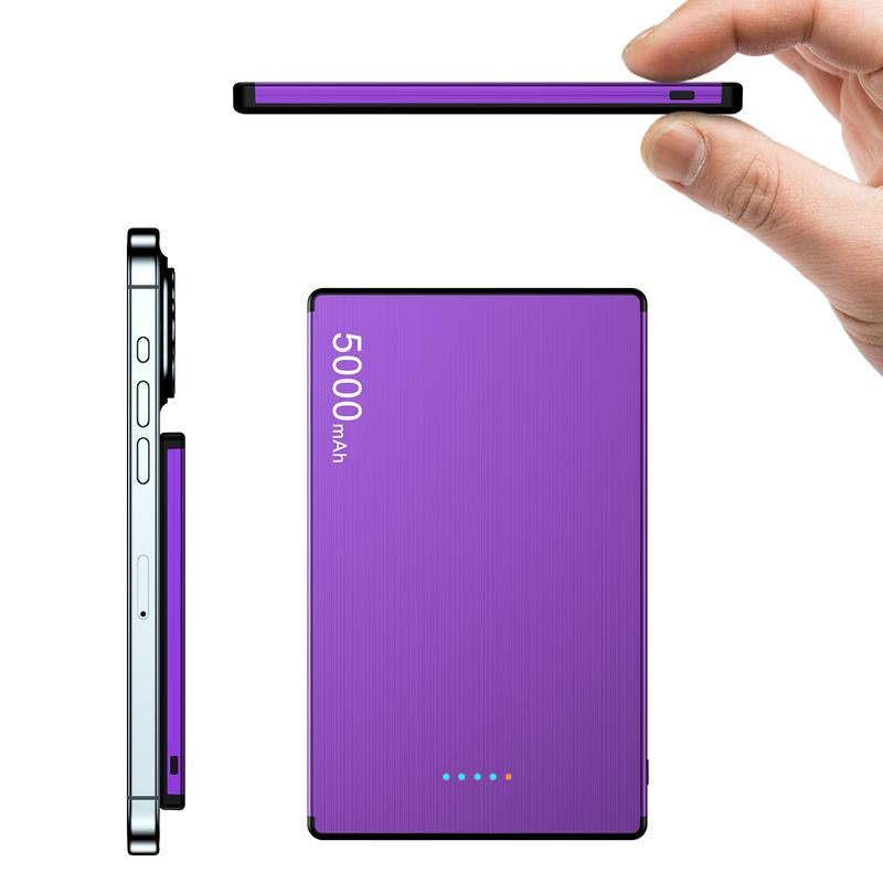 AKD Wireless Portable Charger, 5000Mah Slim Magnetic Power Bank Phone Charger, Mag-Safe Battery Pack Travel Charger(Usb-C PD 20W) for Iphone 16 15 14 13 12 Pro Max