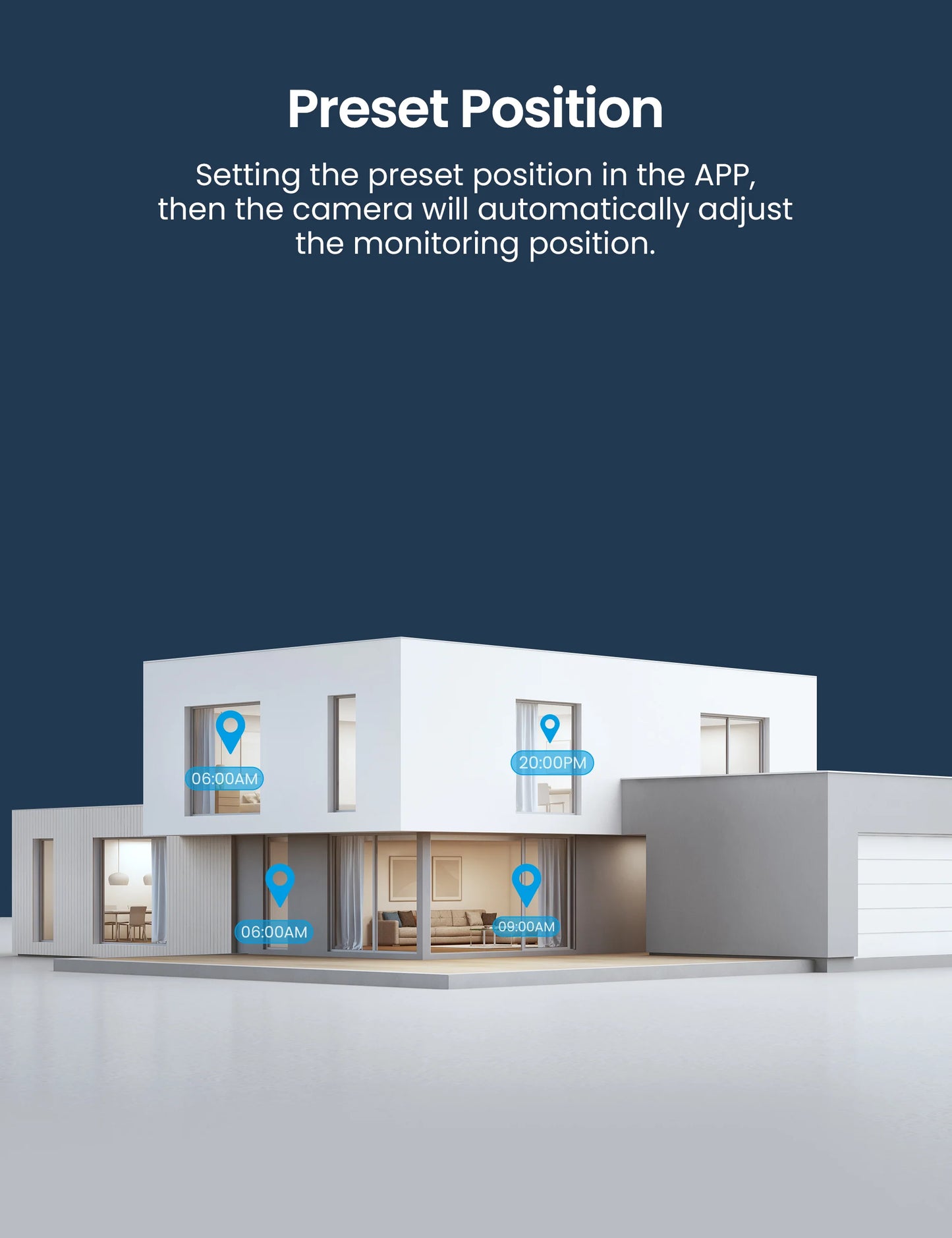 Indoor Security Camera, 1080P, 360°APP Pan, Motion Detection, 2-Way Audio, Alerts, Cloud, Alexa