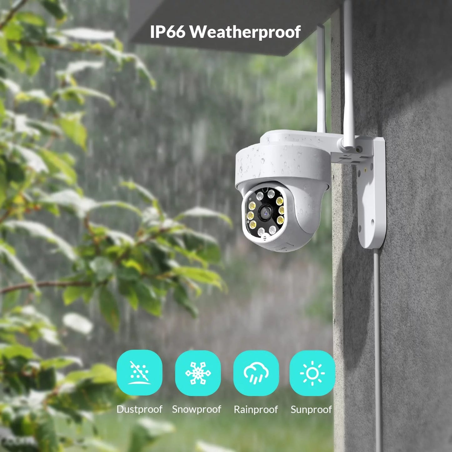Security Camera Wireless Wifi, 360° PTZ Wifi Surveillance Cameras for Home Security System – 2.4Ghz Wifi Only