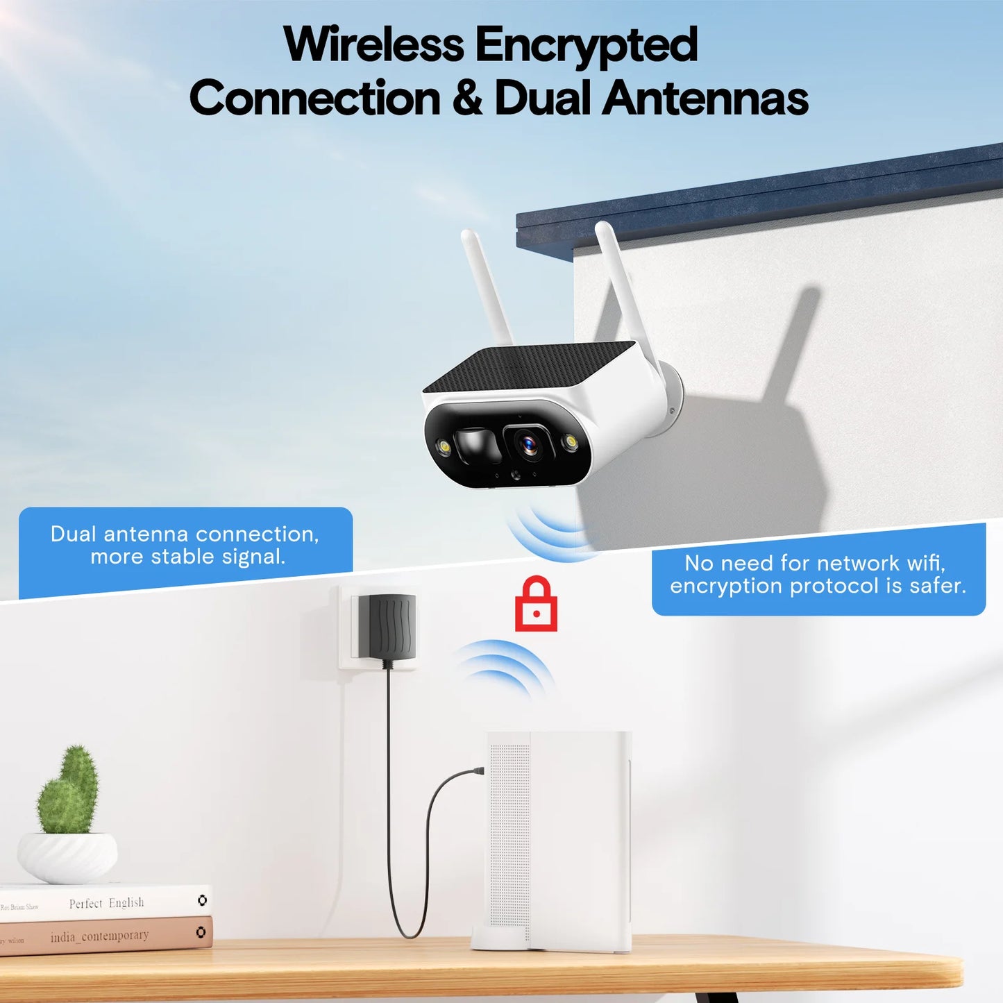 SC51 10CH 4MP Solar Wireless Security Camera System Outdoor with NVR, CCTV Camera Security System HDMI Output