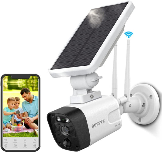 Solar Security Camera Outdoor Wireless Solar Powered Wireless Camera with Rechar