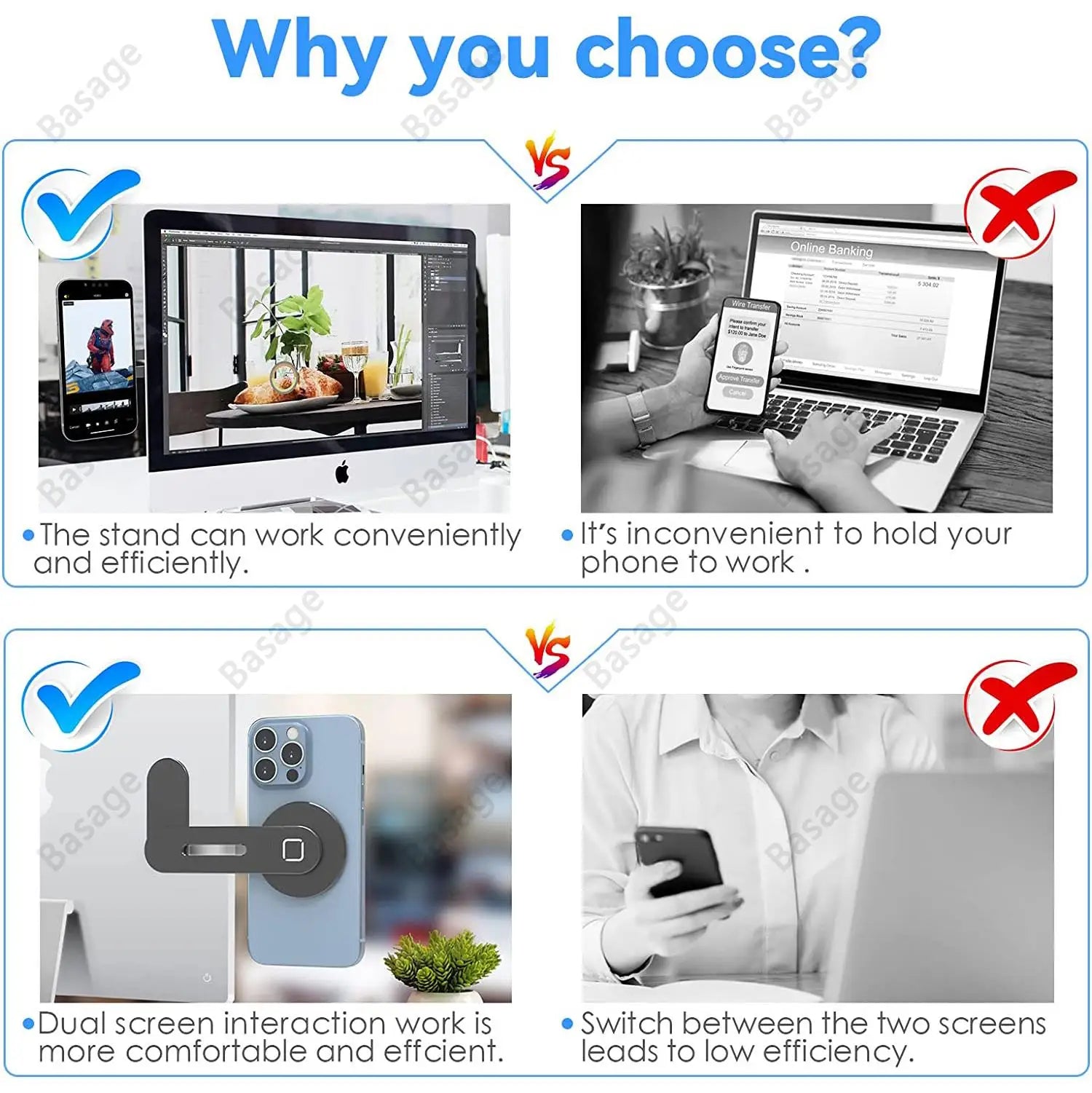 Magnetic Slim and Foldable Laptop and Monitor Side Phone Holder for iPhone 14/13/12 Series and All Smartphones