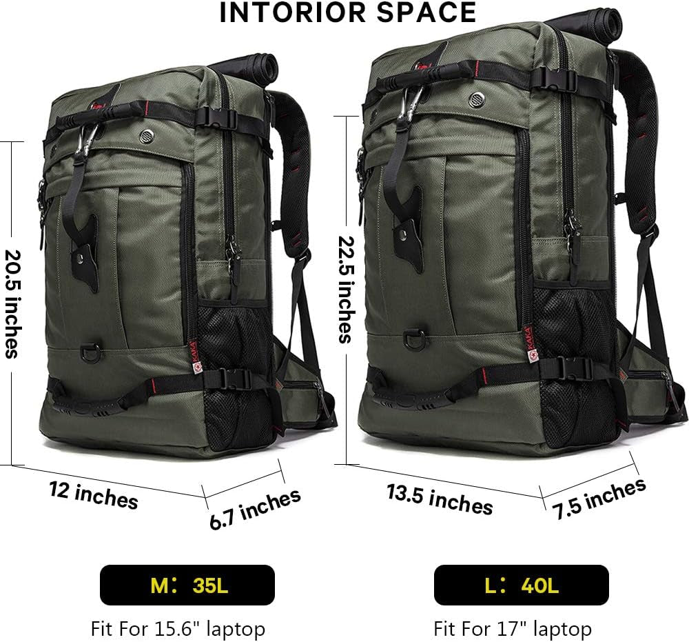 Travel Backpack, Carry on Backpack Durable Convertible Duffle Bag Fit for 15.6 Inch Laptop for Men and Women(Medium 35L)