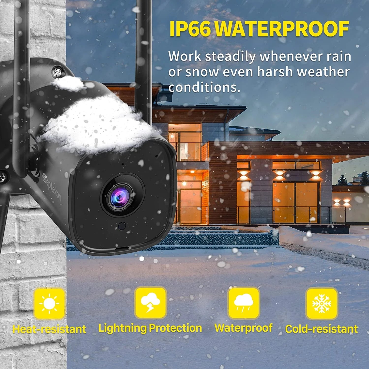 Wi-Fi Outdoor Security Camera, 2K Dual Antenna, Night Vision Bullet Surveillance Camera, Only Supports 2.4G Wi-Fi