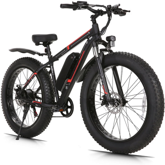 26"X4.0 Fat Tire Electric Bike, 624Wh Battery, 48V 500W Ebike Electric Mountain Bike, Cruise Control Mode, Adult E Bikes for Men, LCD Meter, 7-Speed Snow Bike Beach E-Bike for Adults UL2849