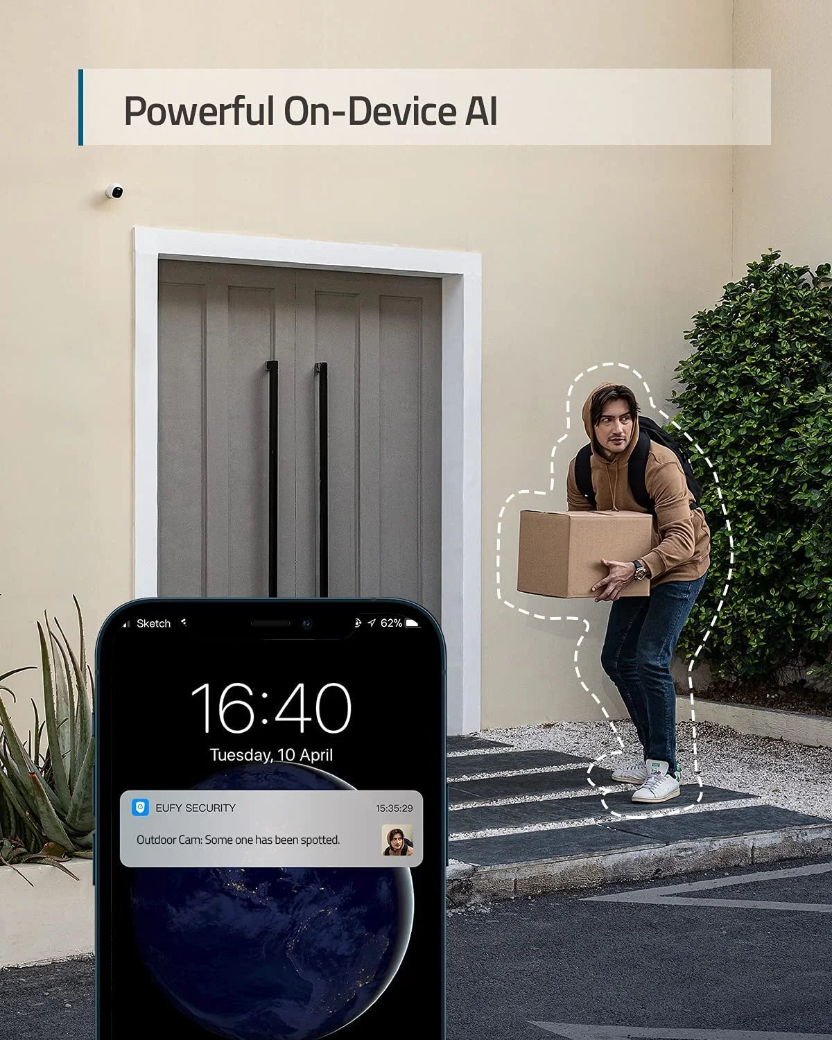 Wired Outdoor 2K Surveillance Camera with Spotlight, No Subscriptions, 2.4 Ghz Wi-Fi