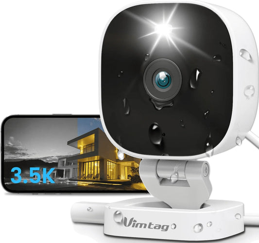 Security Camera, 3.5K/6MP Spotlight IP66 Outdoor/Indoor Camera for Home Security, Plug-In Full-Color Night Vision, AI Human Detection, Cloud/Sd Card Storage, Smart Support Alexa & 2.4Ghz Wifi