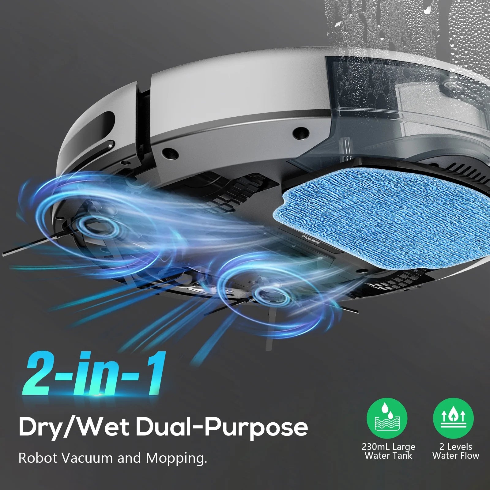 Robot Vacuum Cleaner, Robot Vacuum and Mop Combo with WIFI / Alexa for Pet Hair and Hard Floor
