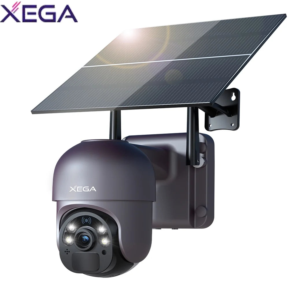 Xg-01-4G-1Pack 3G/4G LTE Cellular Outdoor Surveillance Camera with Sim Card, 2K HD, Black