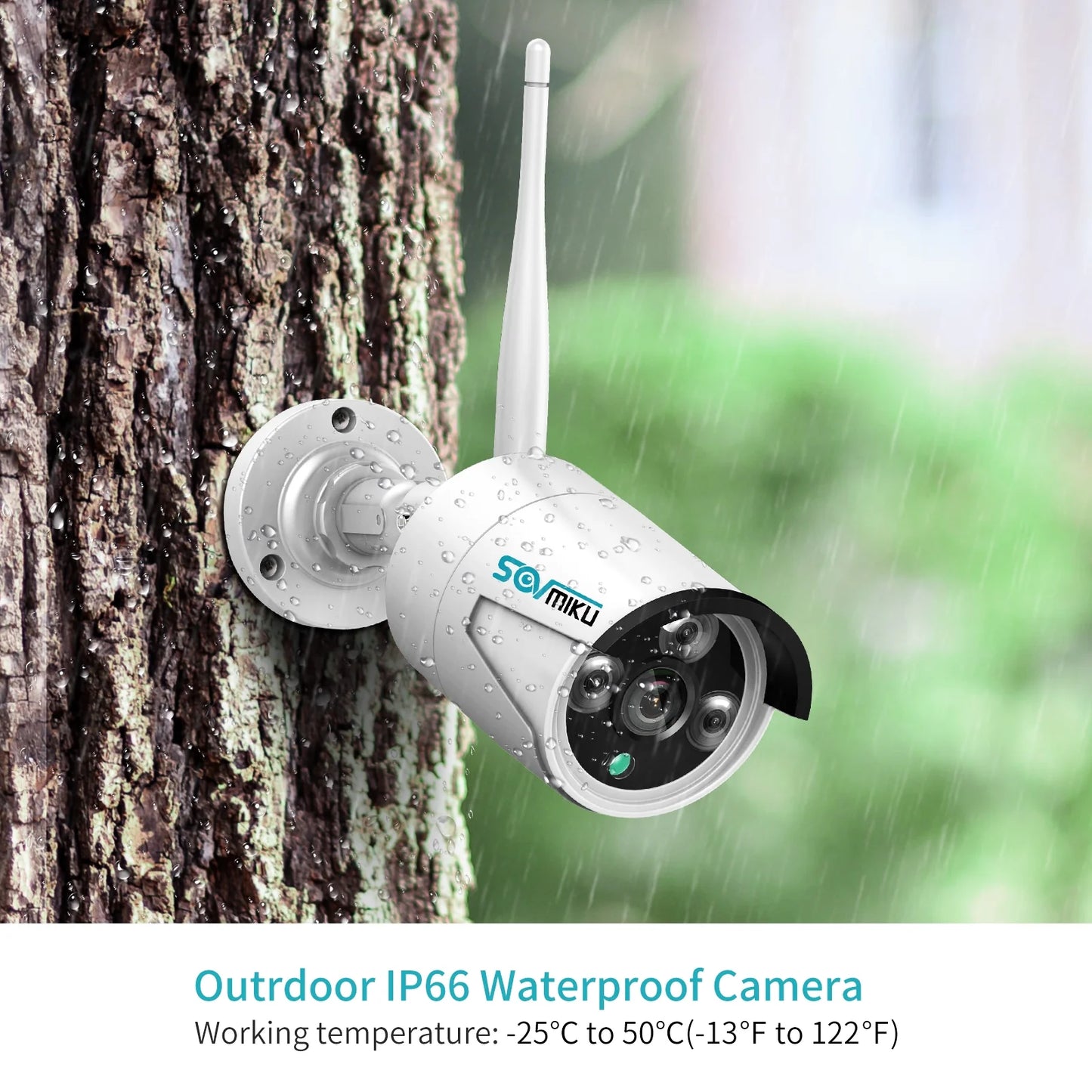 4Pcs 3MP Wireless Wi-Fi Security Camera System,1Tb Hard Drive, Color Night Vision , IP66 Waterproof, Motion Alert