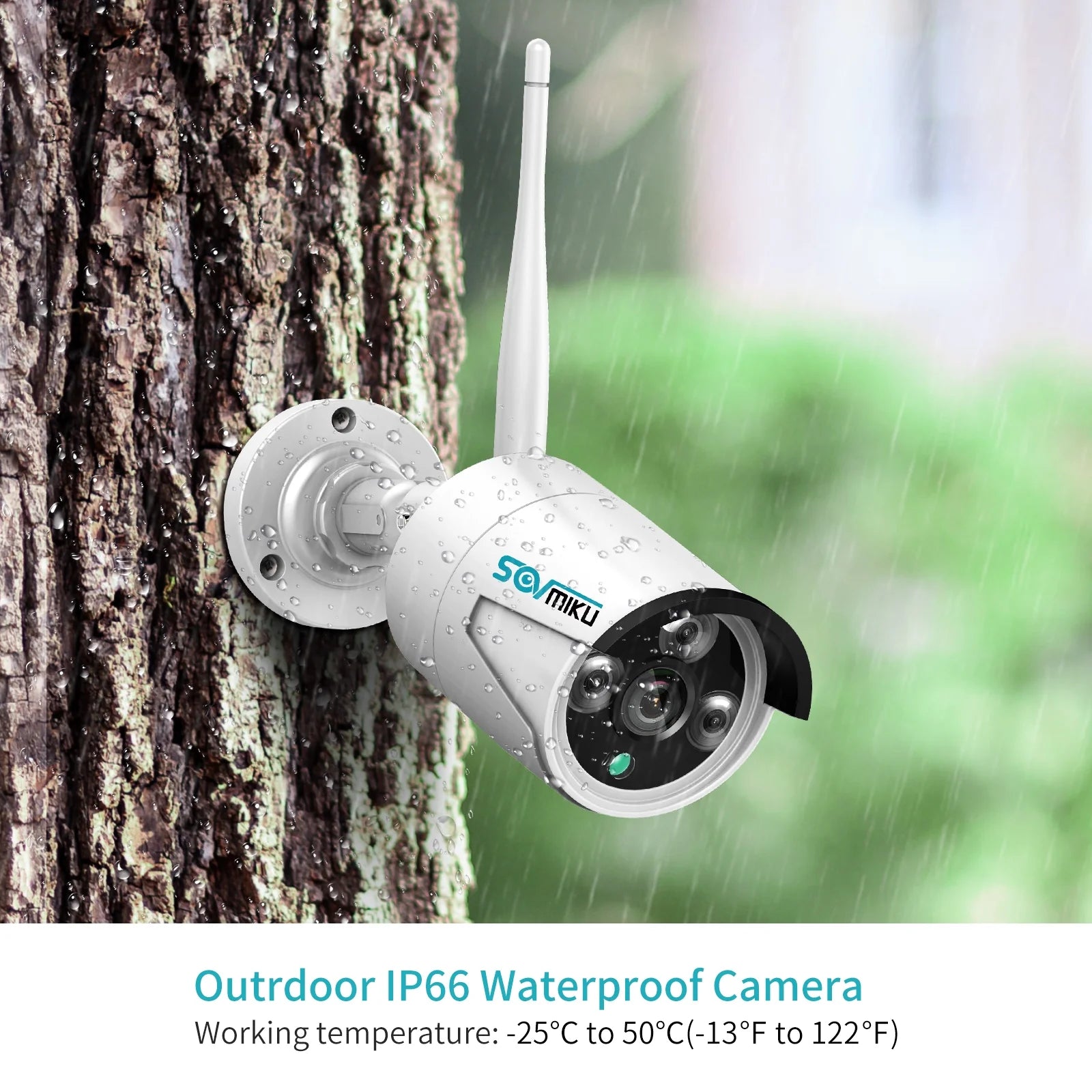 4Pcs 3MP Wireless Wi-Fi Security Camera System,1Tb Hard Drive, Color Night Vision , IP66 Waterproof, Motion Alert