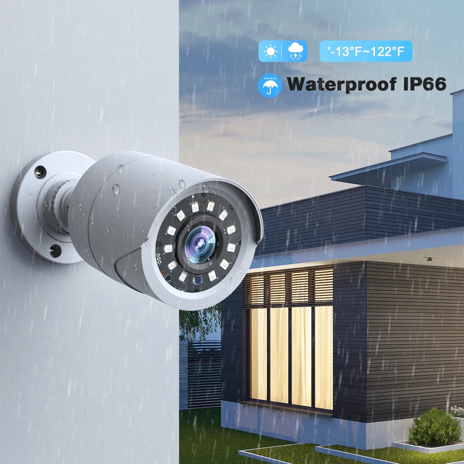 SC35 8CH Wired Security Camera System Outdoor with 3TB Hard Drive 8Pcs 1080P Bullet Surveillance Cameras HDMI Connector