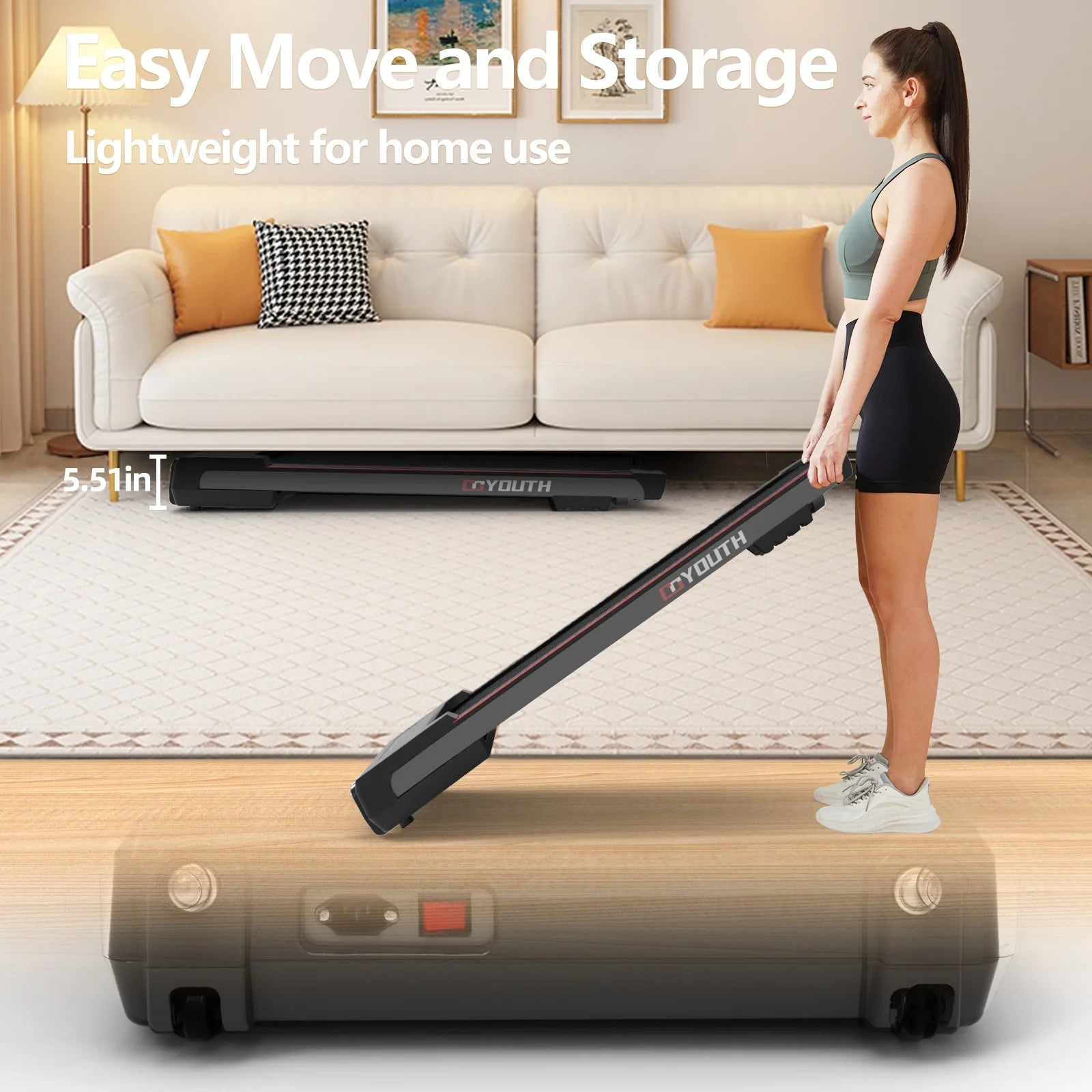 under Desk Treadmill Electric Walking Jogging Exercise Machine for Home/Office Use
