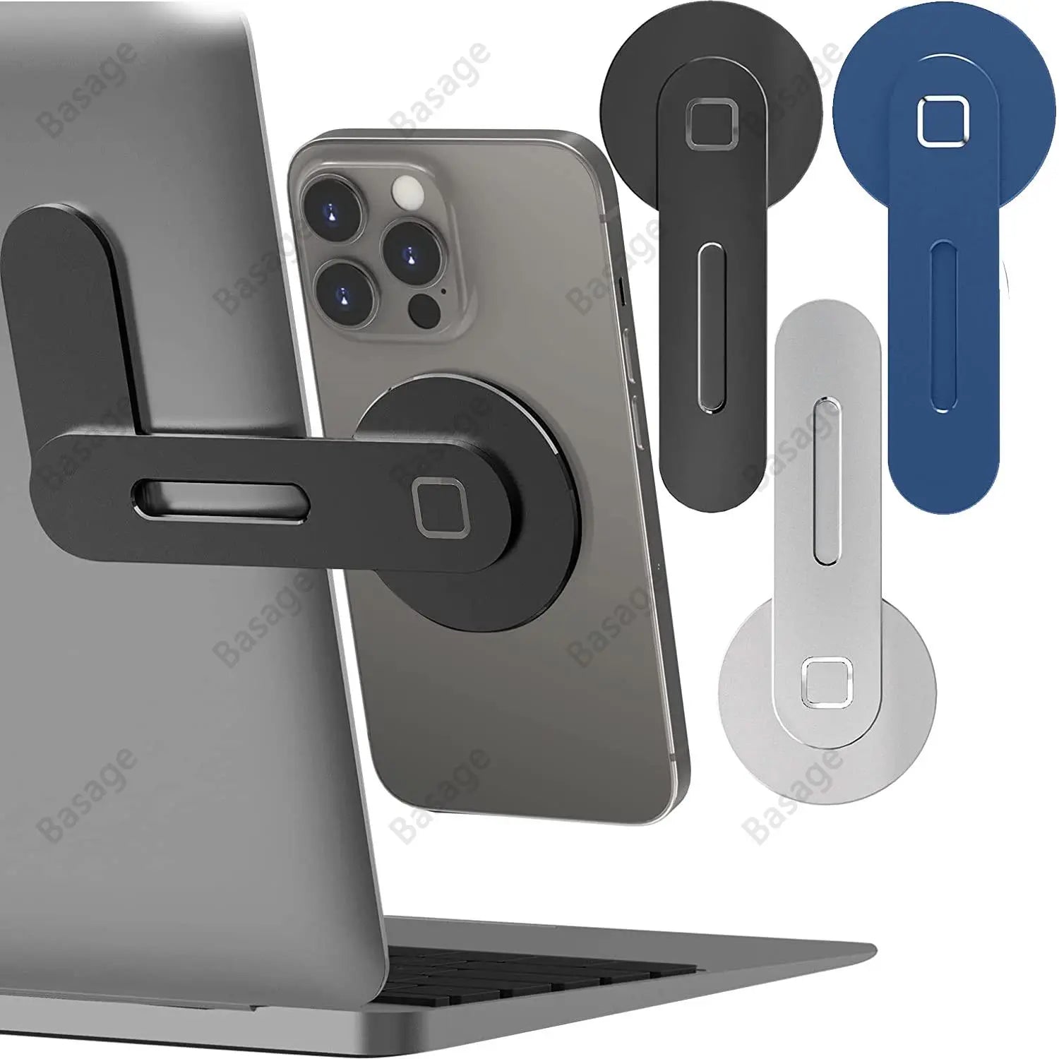 Magnetic Slim and Foldable Laptop and Monitor Side Phone Holder for iPhone 14/13/12 Series and All Smartphones